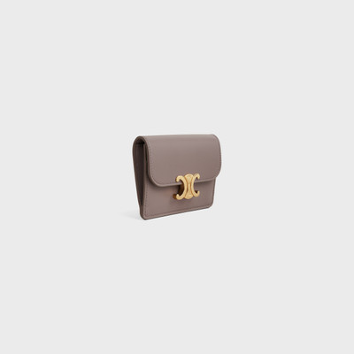 CELINE CARD HOLDER WITH FLAP TRIOMPHE in Shiny calfskin outlook