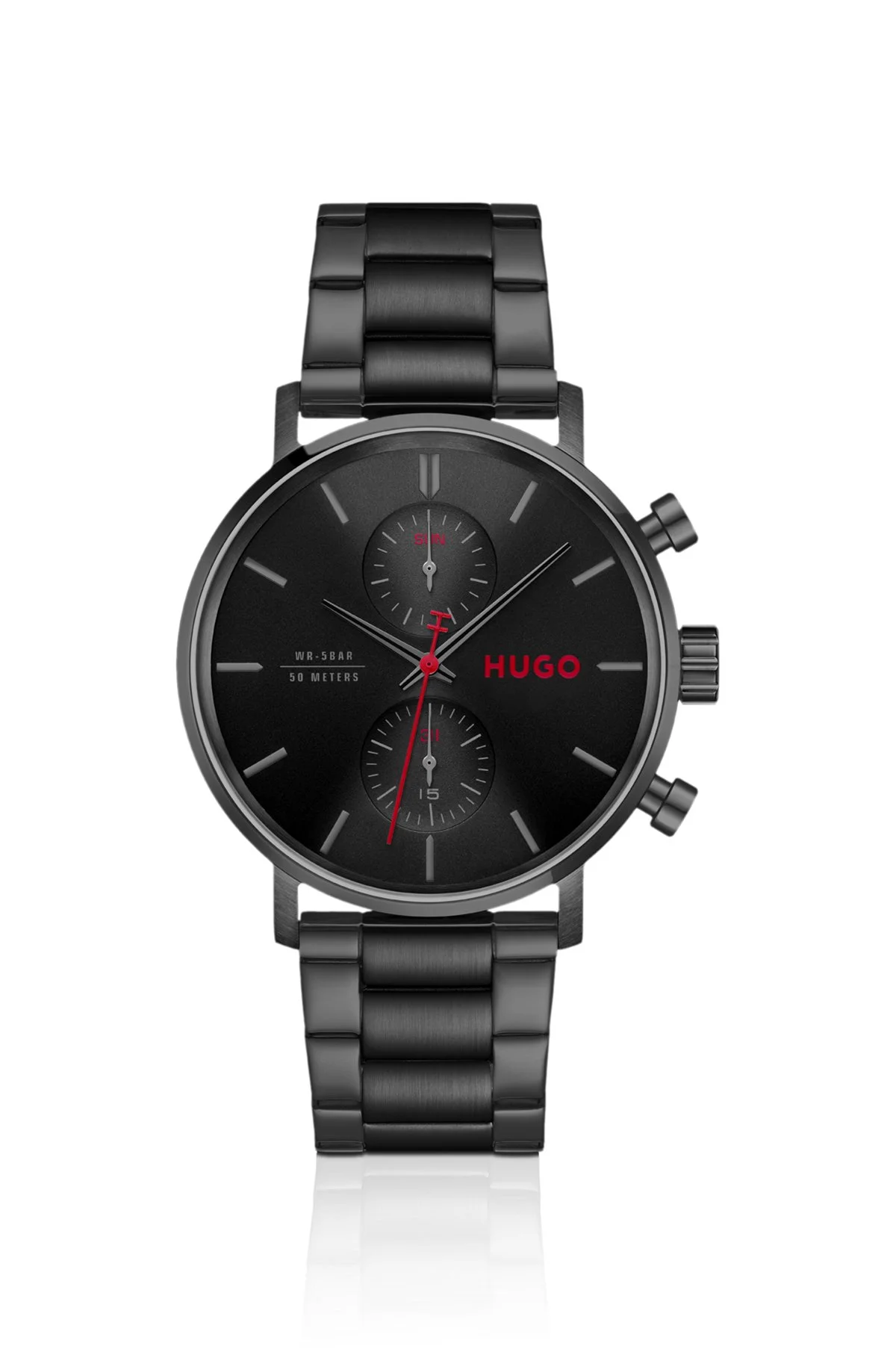 #TAKEOFF BLACK-PLATED WATCH WITH BLACK DIAL - 1