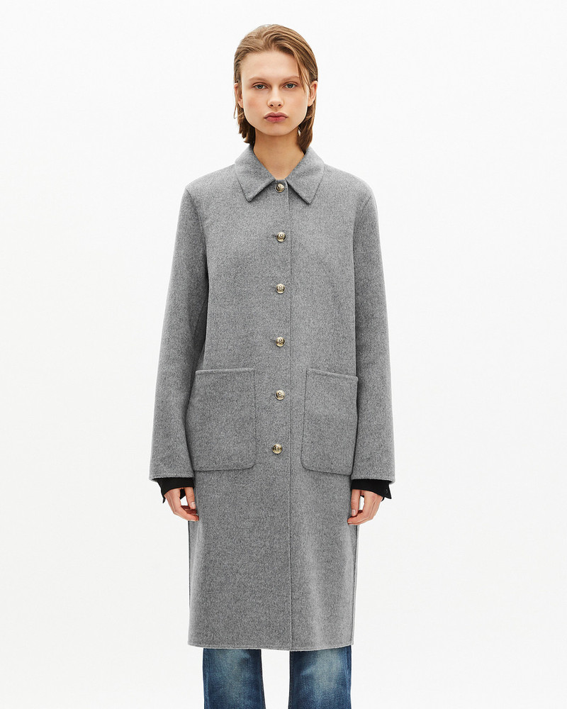 LONG DOUBLE-FACED WOOL COAT WITH GREY CAPE 9