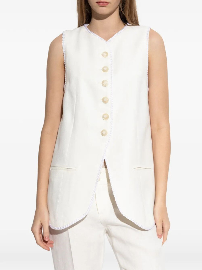 LINEN GILET WITH TRIMMINGS 4