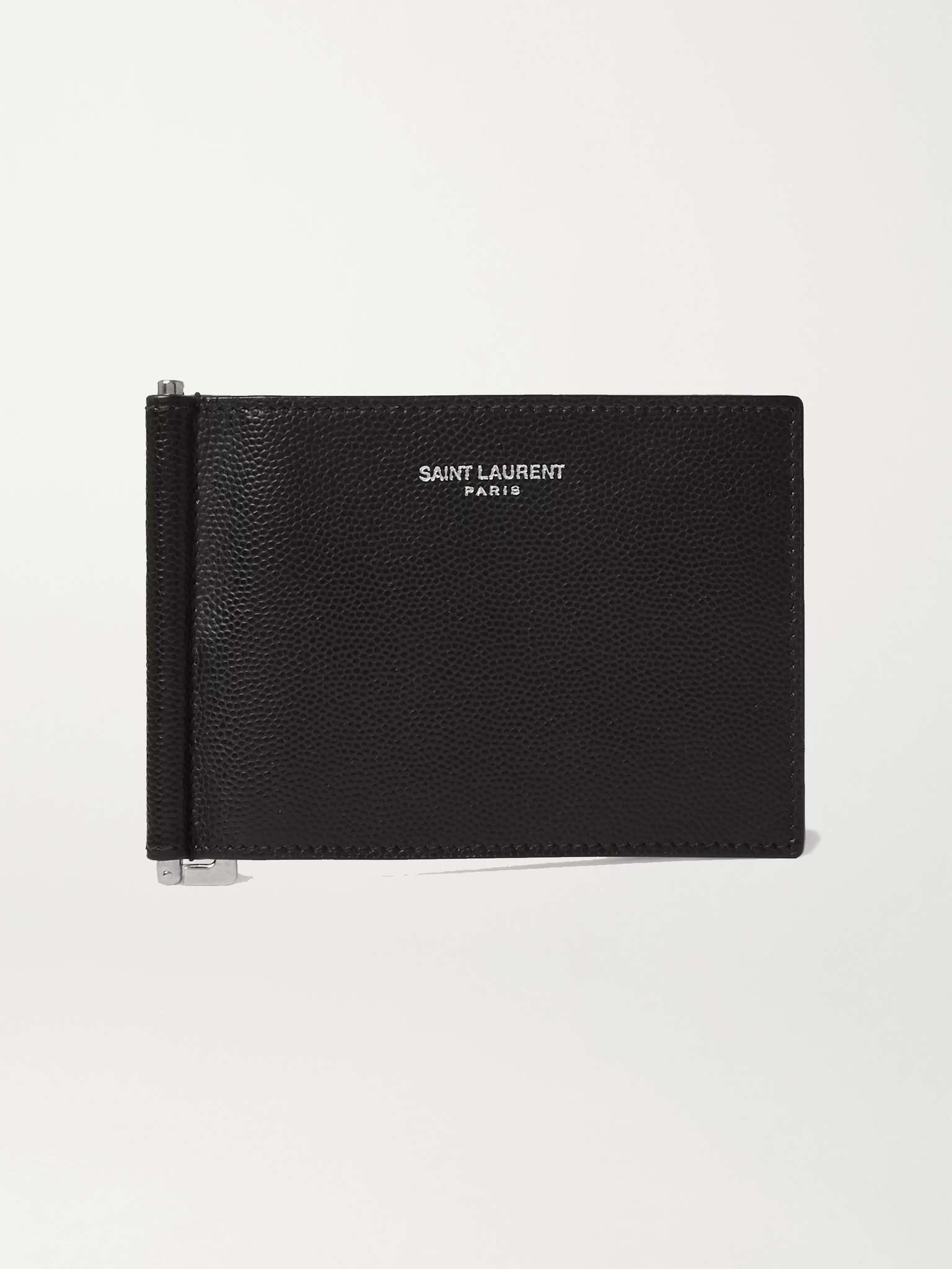 Pebble-Grain Leather Billfold Wallet with Money Clip - 1