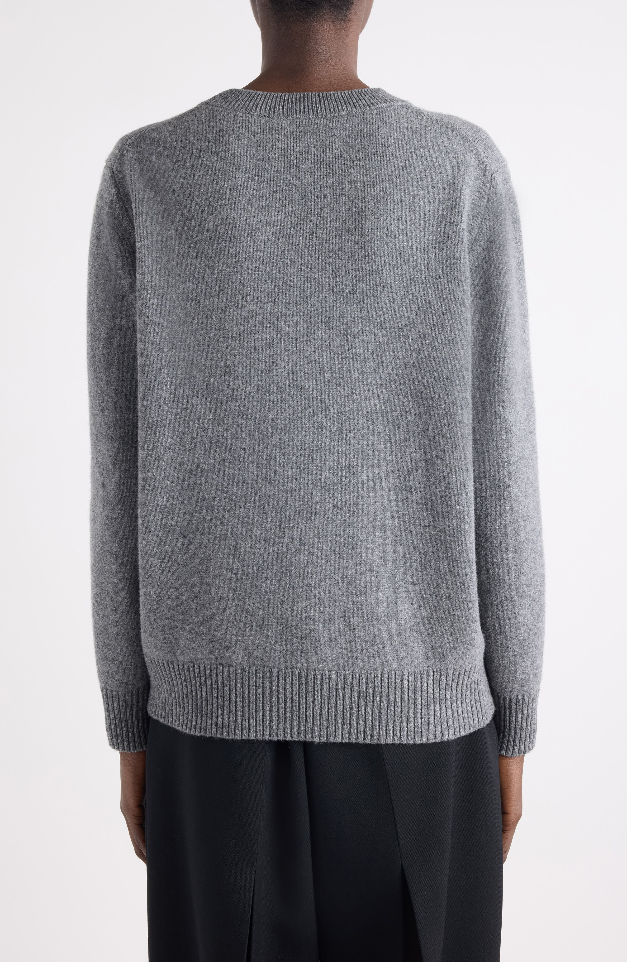 Givenchy Logo Intarsia Wool & Cashmere Sweater in Slate Blend at Nordstrom - 3