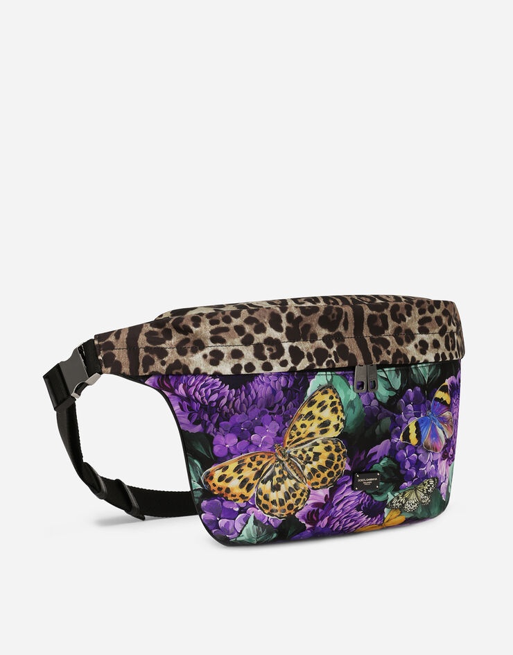 Butterfly-print nylon belt bag - 3