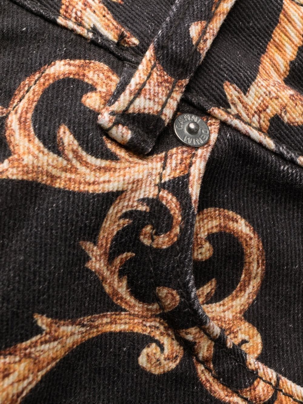 baroque-print jeans - 8