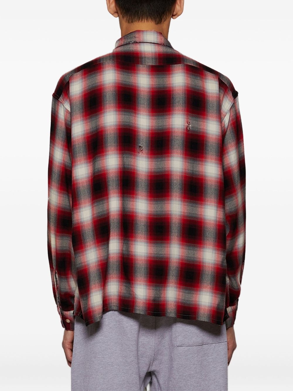check-print shirt - 5