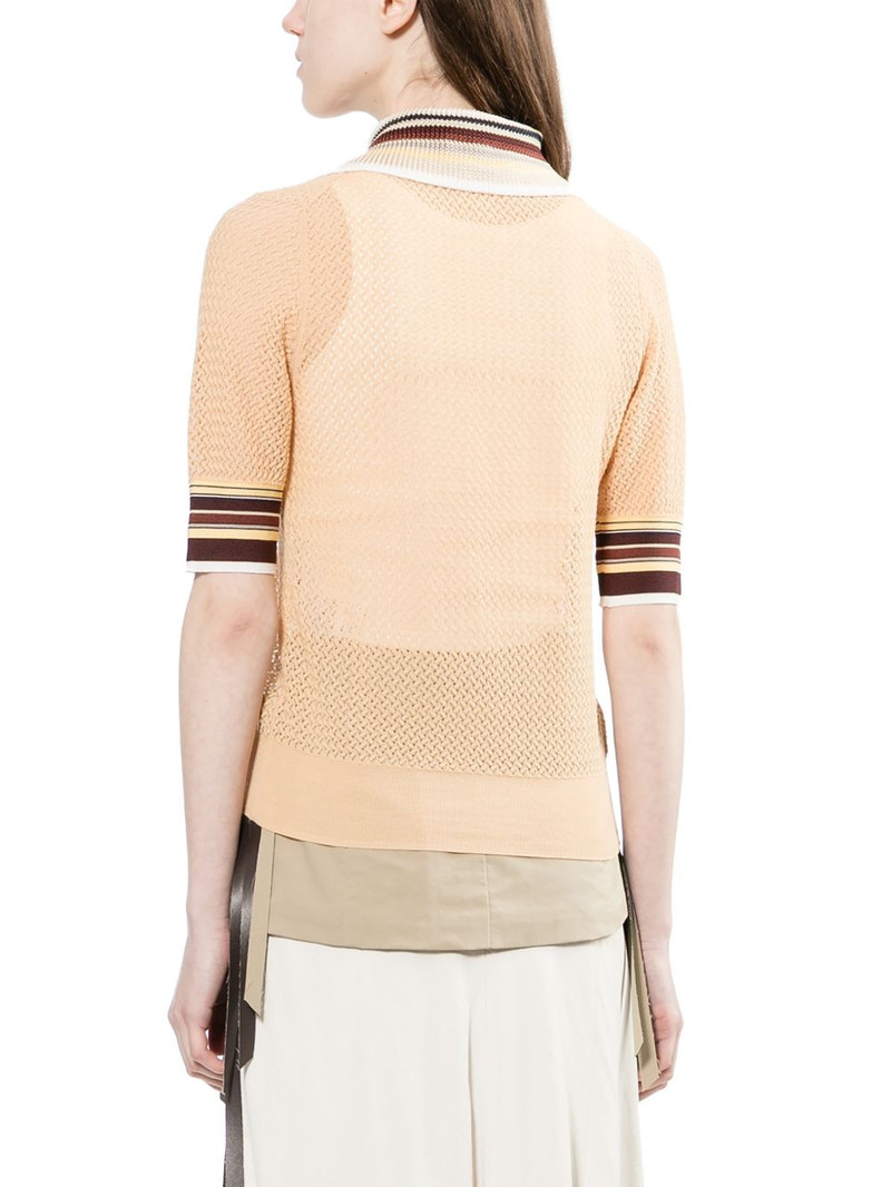 lace-knitted polo top 4
