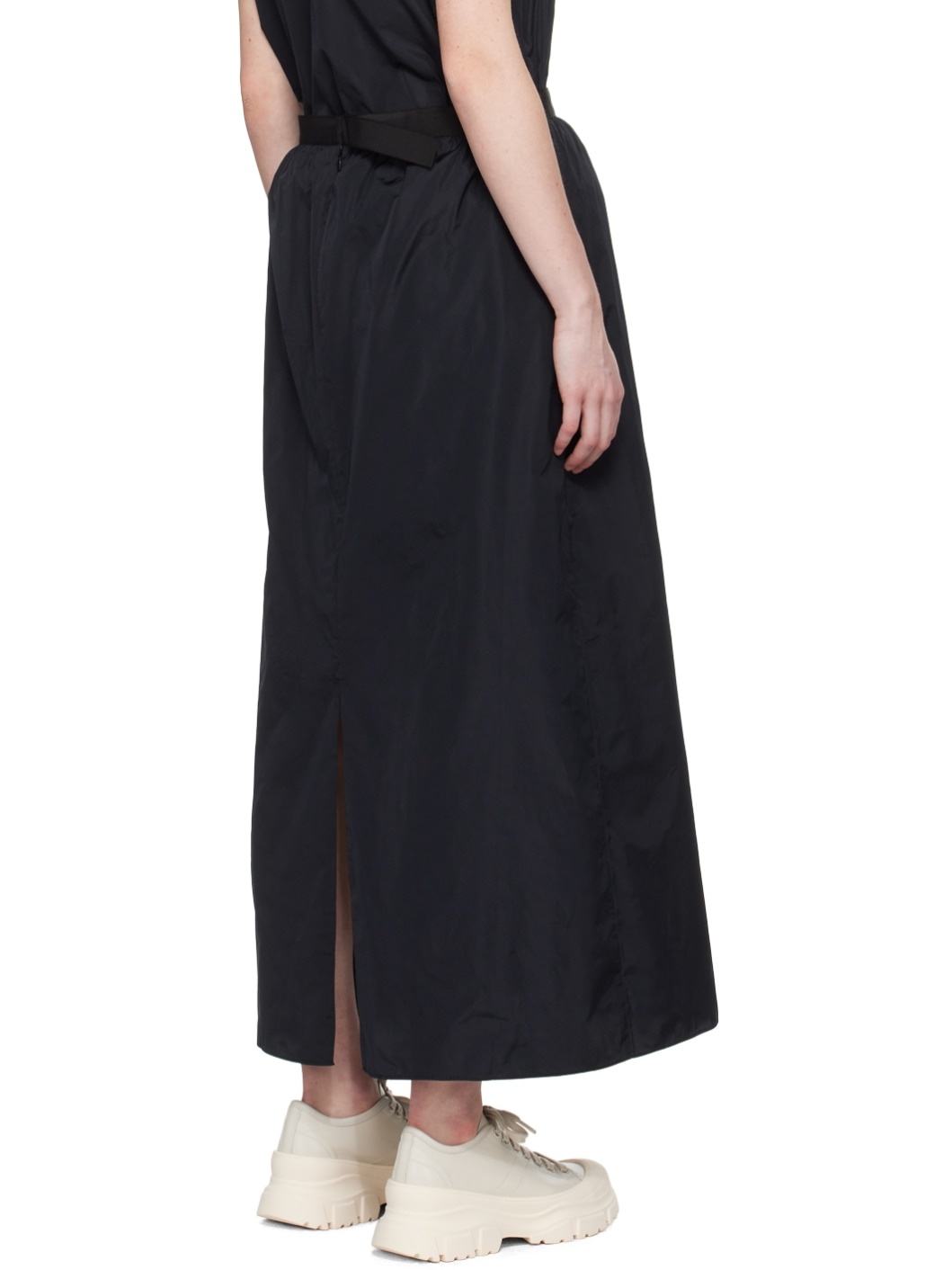Navy Long Pencil Maxi Skirt - 3