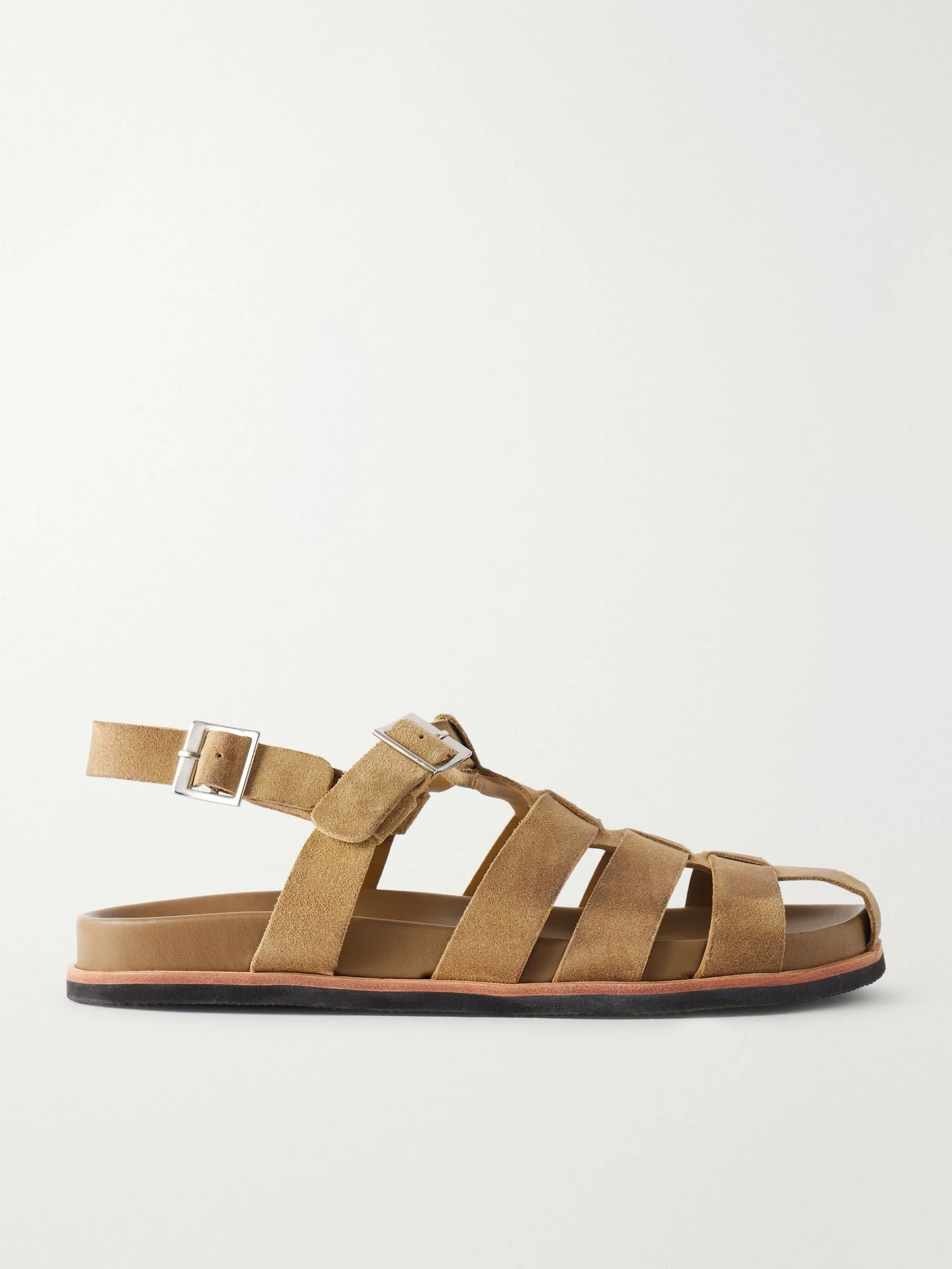 Quinton Suede Fisherman Sandals Taupe - 1