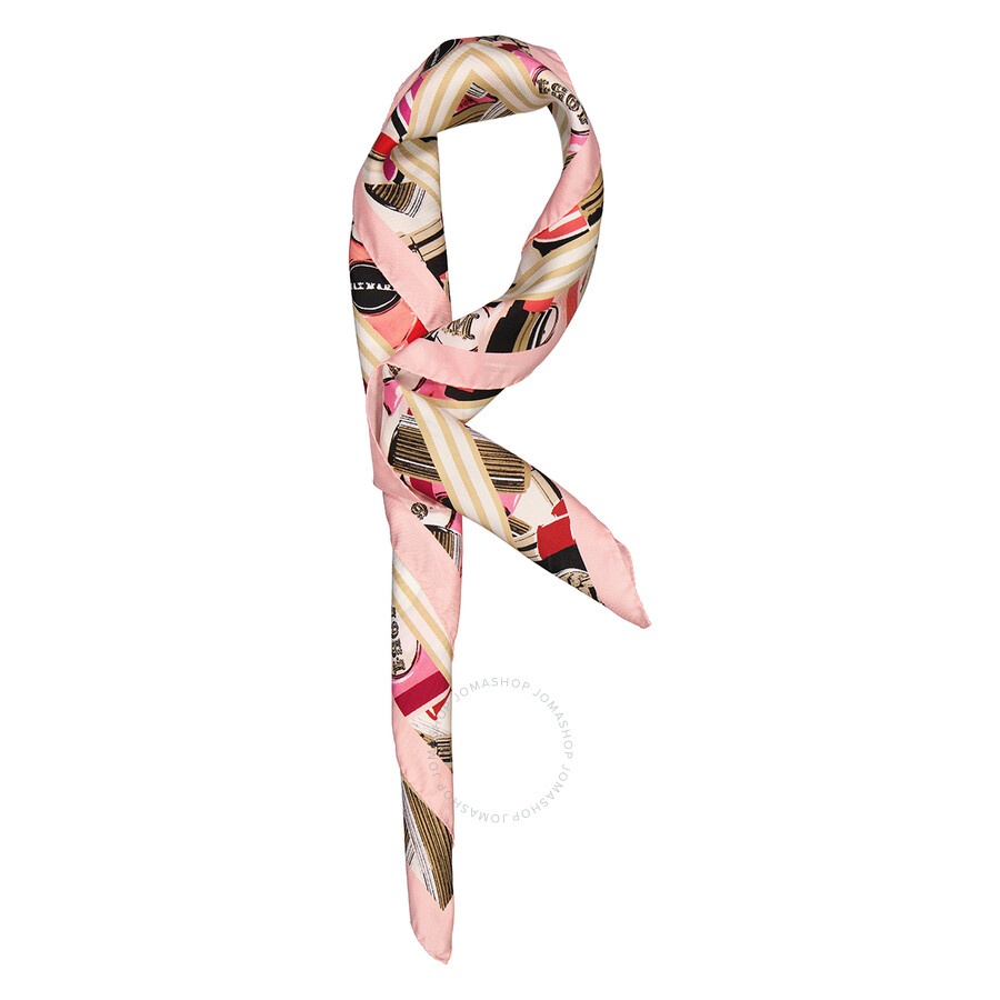 Max Mara Ladies Sugared-Almond Rose Carre Silk Scarf - 3