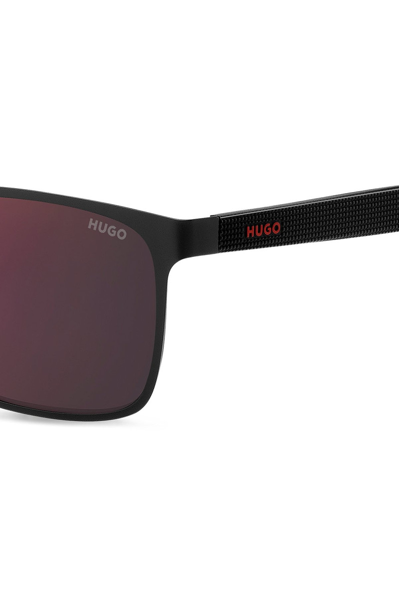 HUGO BLACK-STEEL SUNGLASSES WITH TEXTURED TEMPLES outlook
