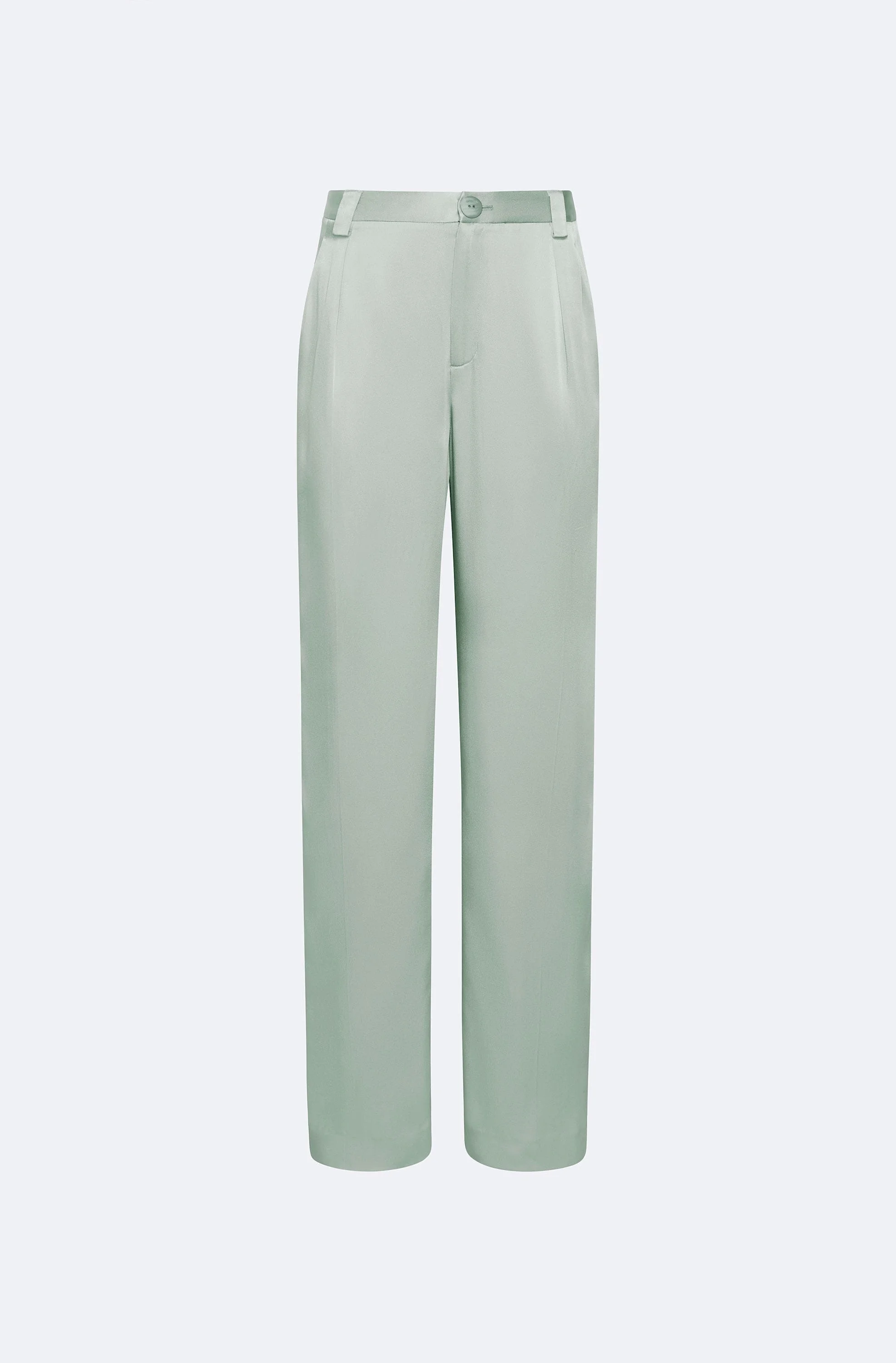 Satin Relaxed Pleated Pant - 1