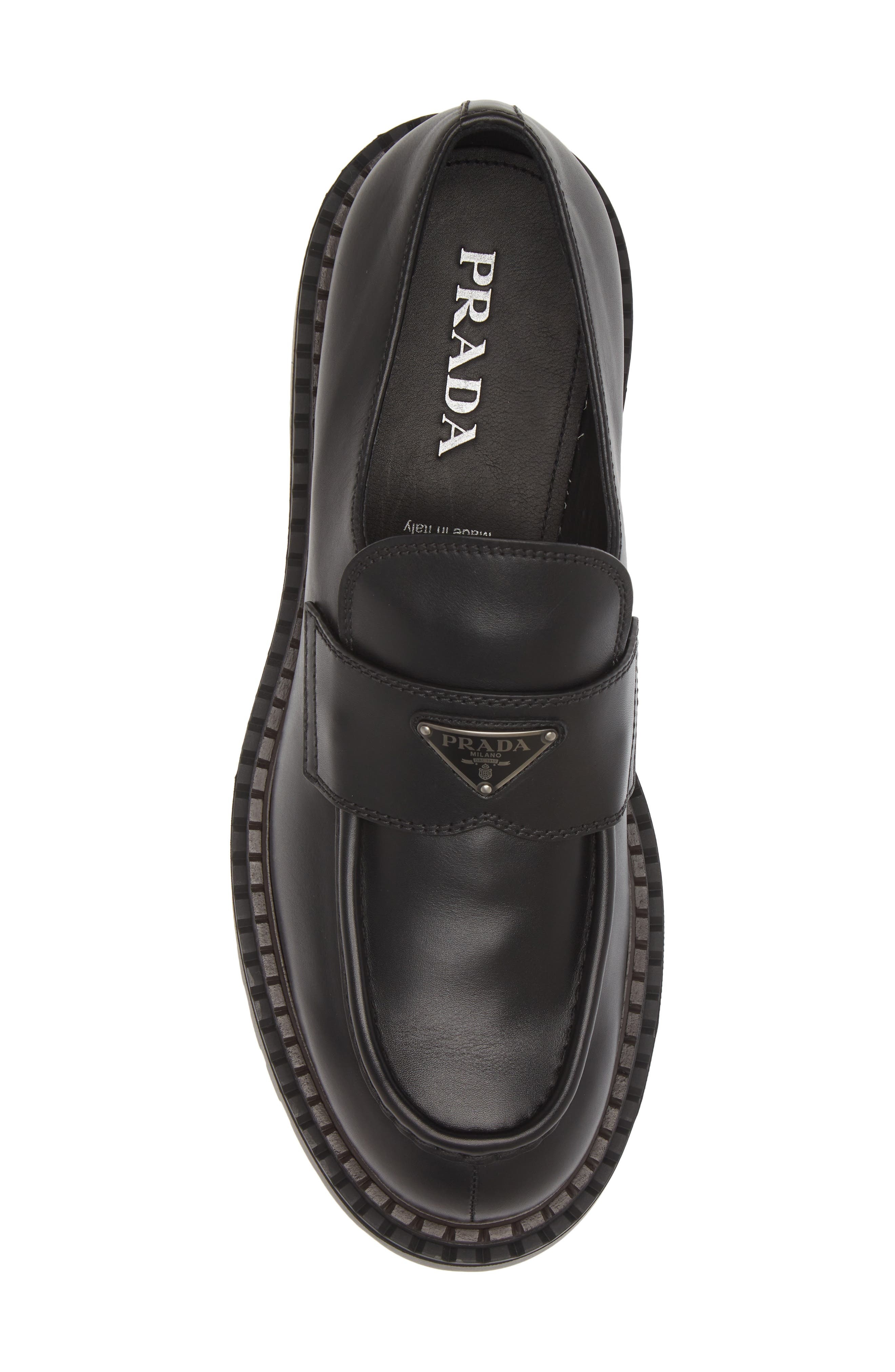 Prada Double Chocolate Platform Loafer in Nero at Nordstrom - 5
