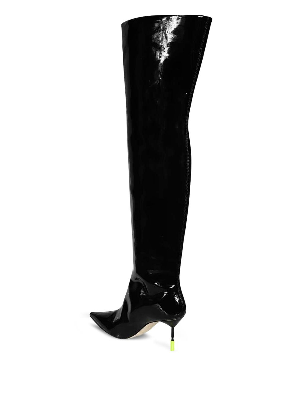 patent-leather pointed-toe boots - 3