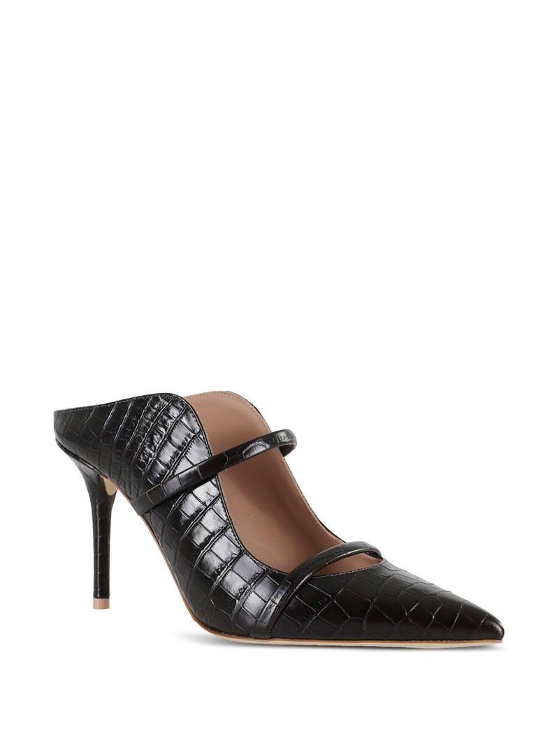 MALONE SOULIERS 85mm Maureen crocodile-effect pointed-toe mules outlook