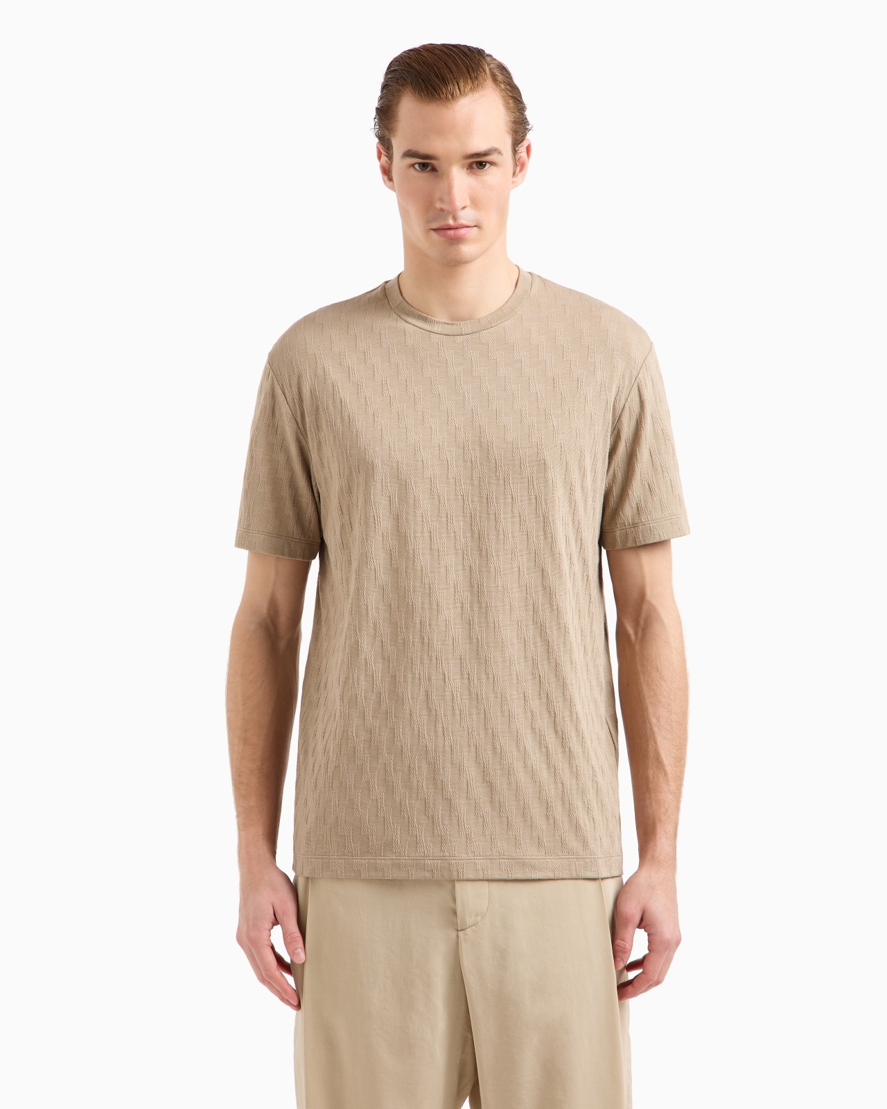 STRETCH VISCOSE-BLEND CREW-NECK T-SHIRT - 2