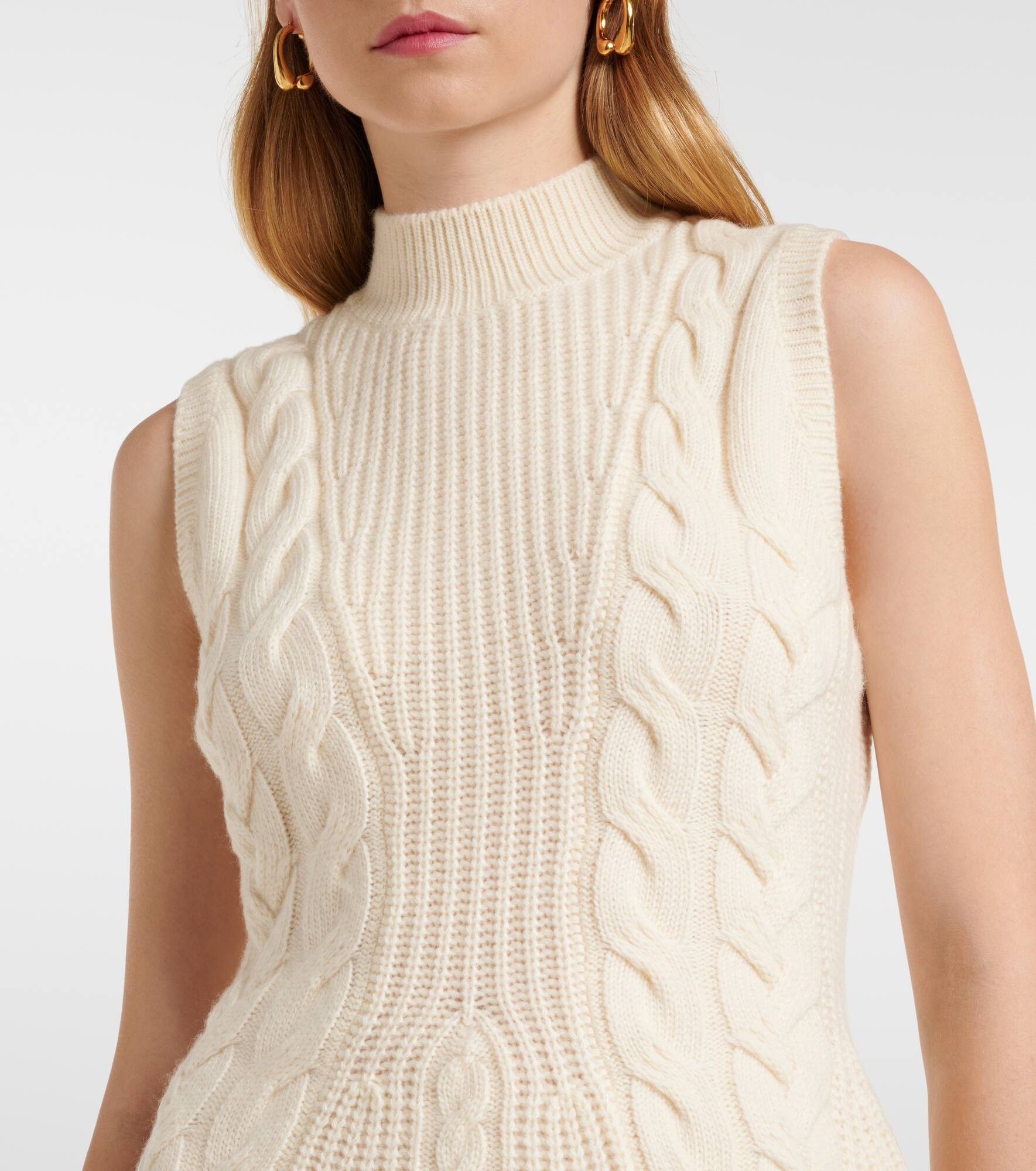 Charade cable-knit wool-blend minidress - 4