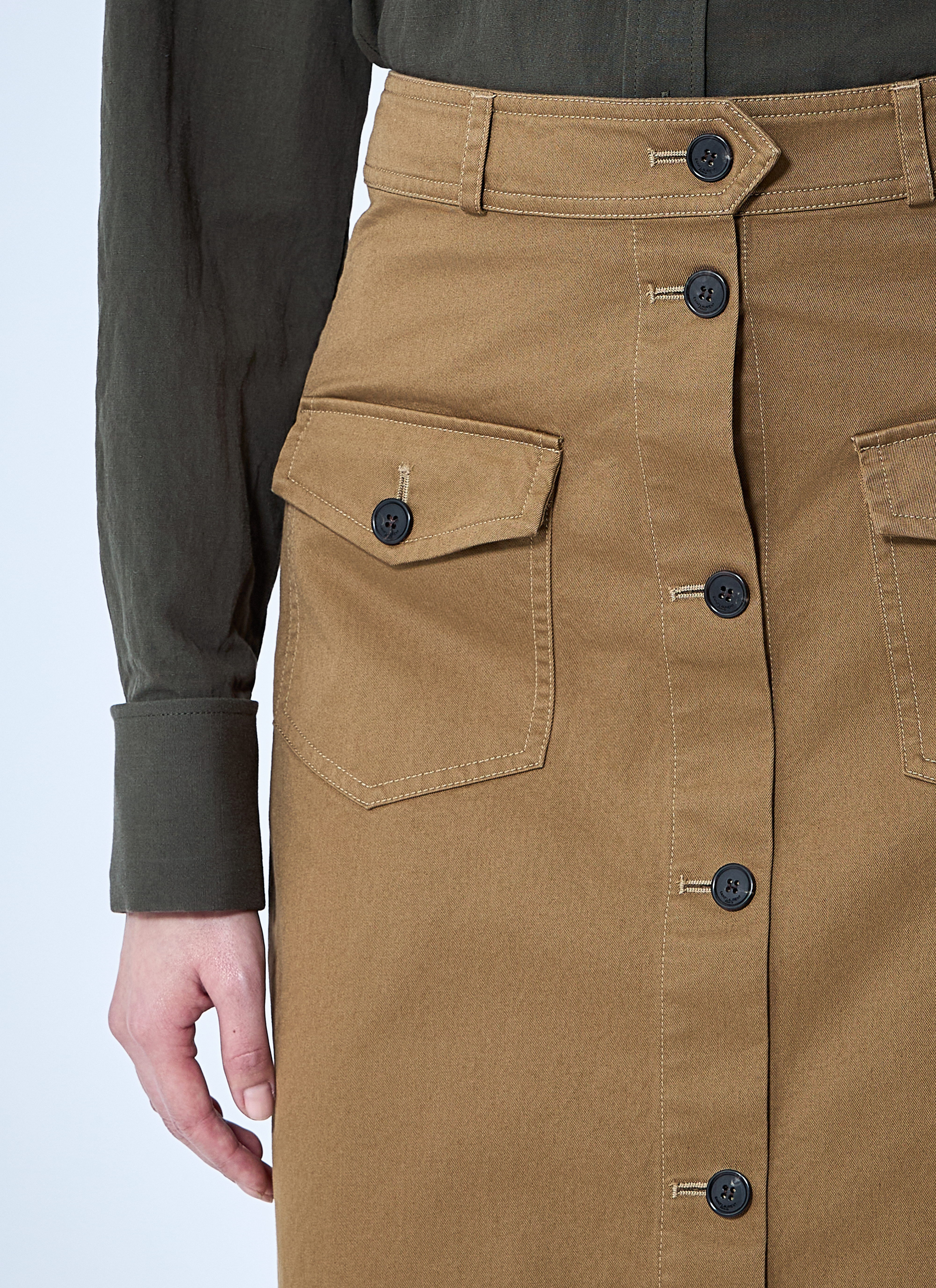 Cotton Serge Midi Skirt - 5