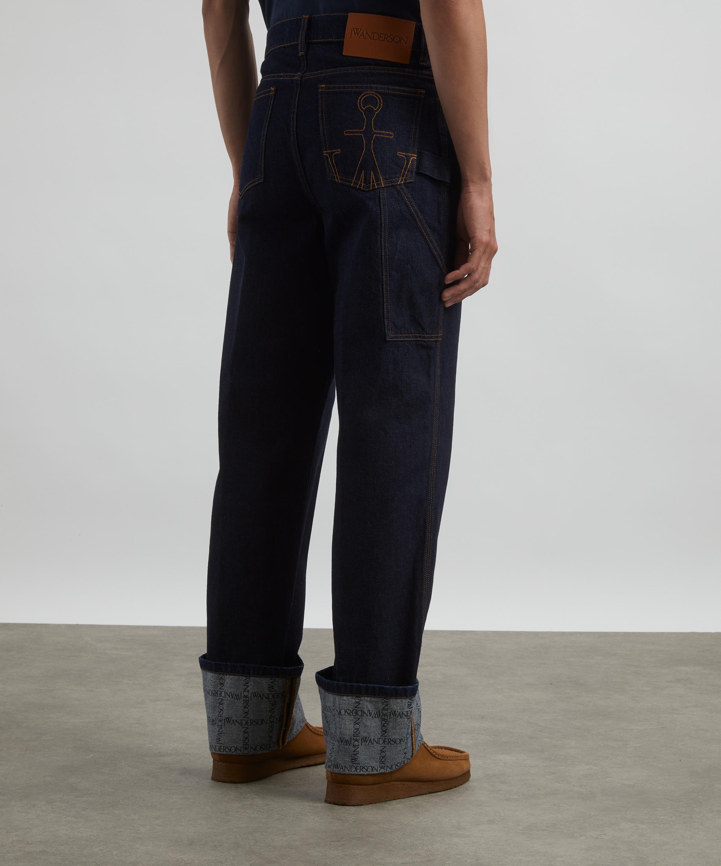 Logo Grid Turn Up Workwear Jeans - 4