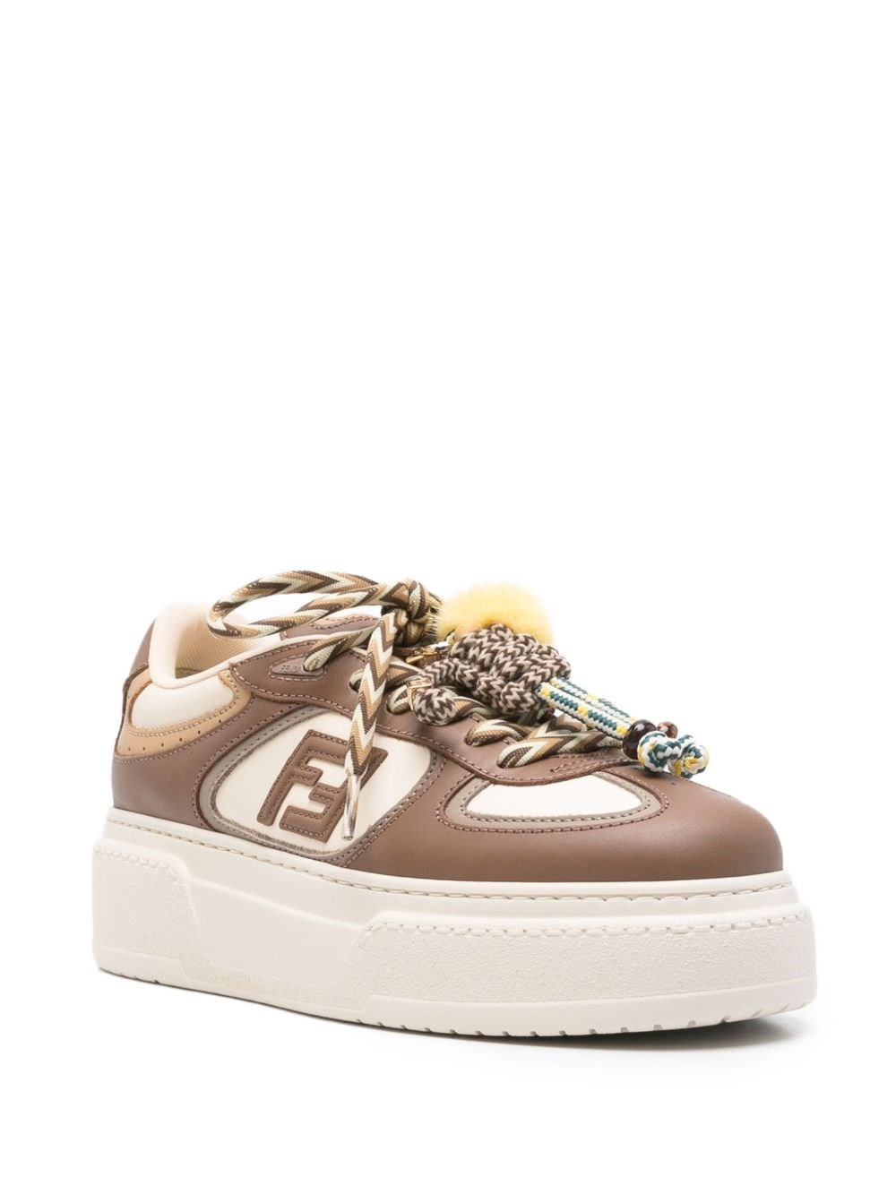 Fendi Match charm embellished sneakers - 4