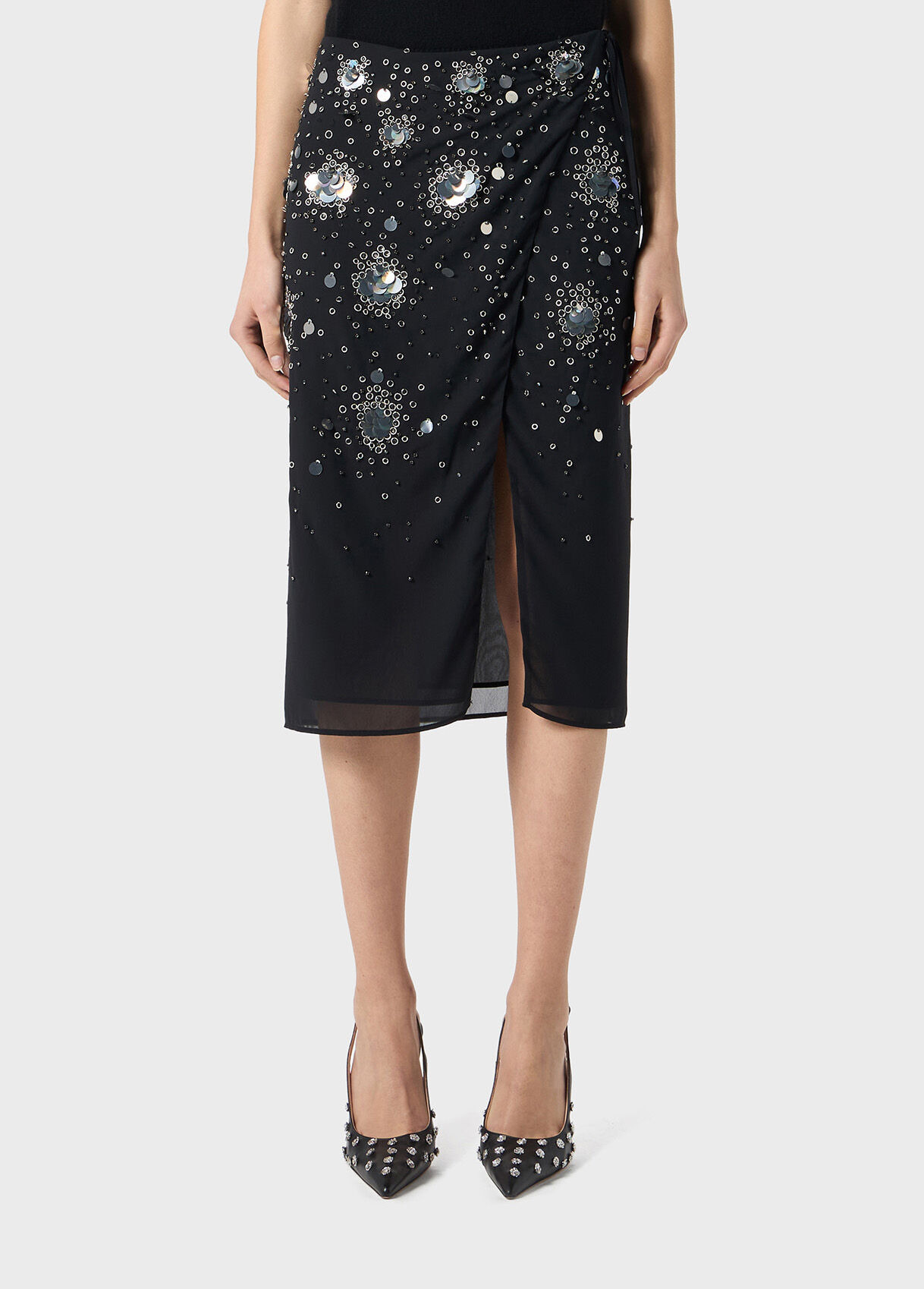 GEORGETTE SKIRT WITH HAND EMBROIDERY - 2