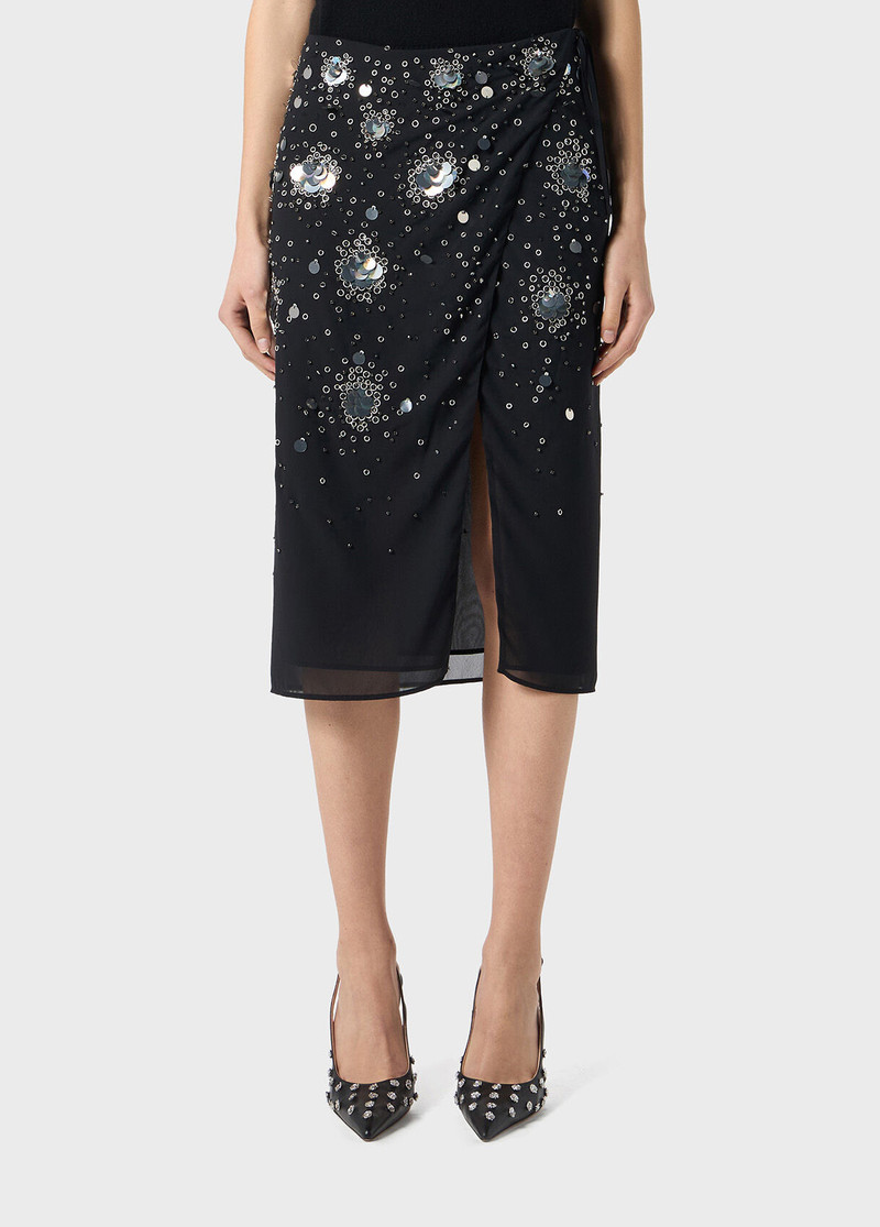 Blumarine GEORGETTE SKIRT WITH HAND EMBROIDERY outlook