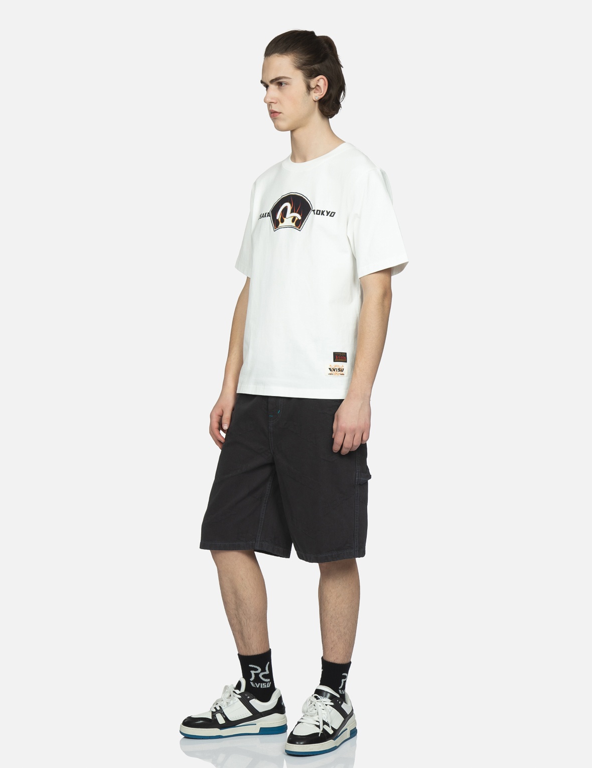 ALLOVER LOGO JACQUARD SHORTS WITH MULTIPLE POCKETS - 4