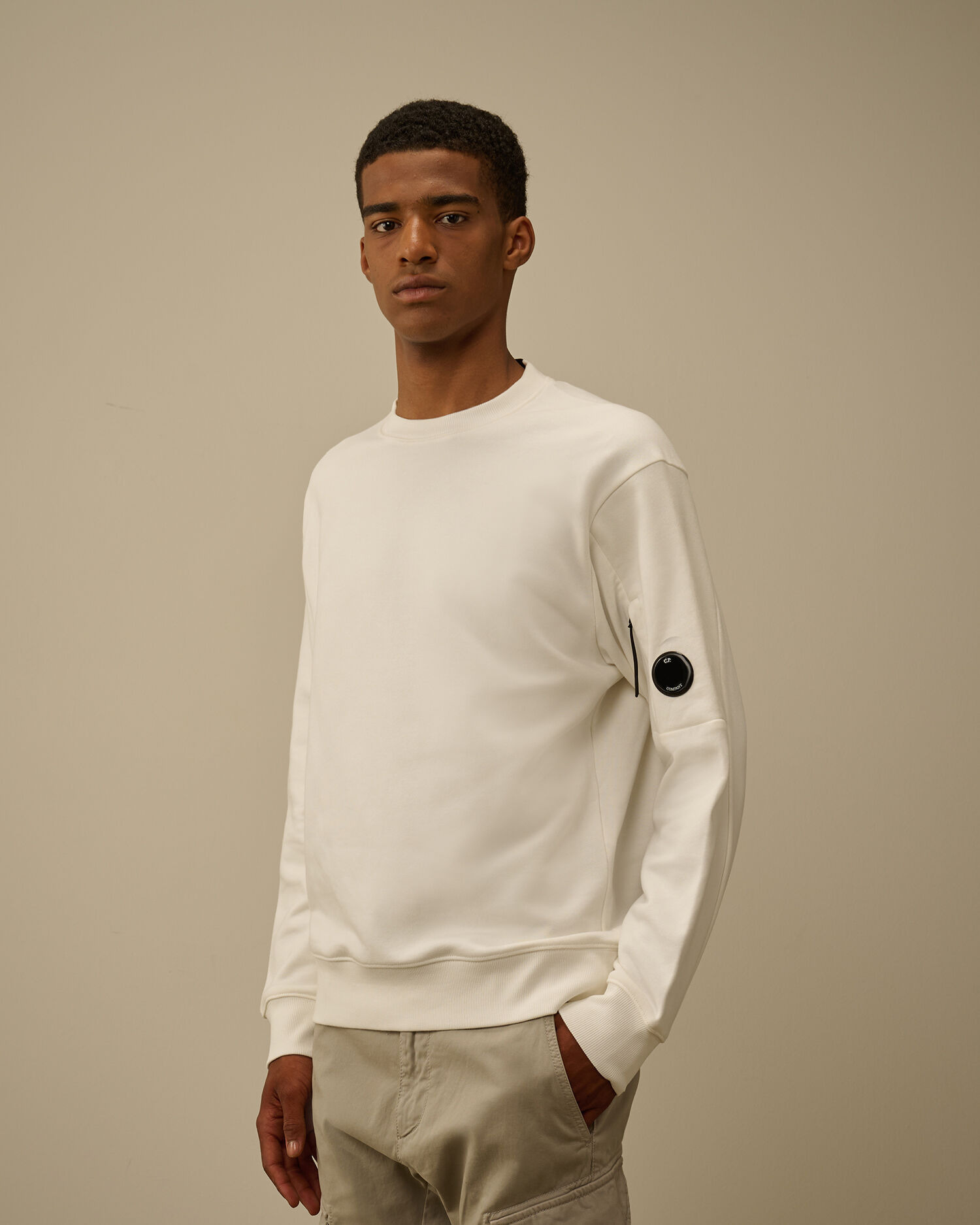 Diagonal Raised Fleece Crewneck Lens Sweatshirt - 3