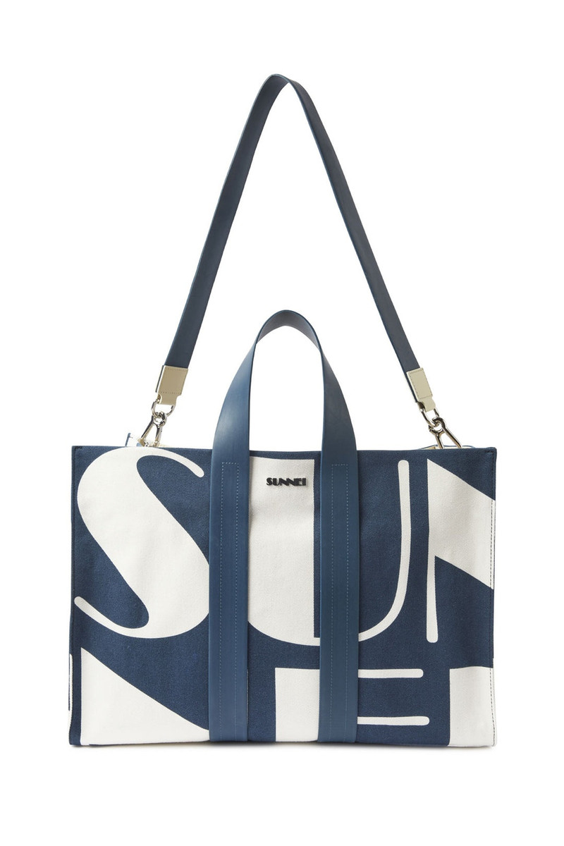 PARALLELEPIPEDO BAG / blue maxi allover logo 1