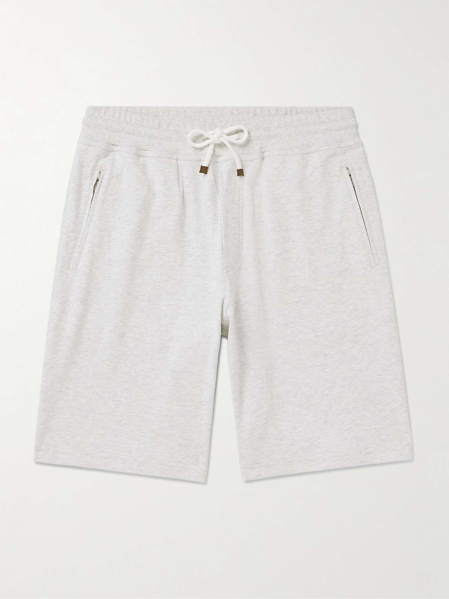 Straight-Leg Cotton-Blend Jersey Drawstring Shorts - 1