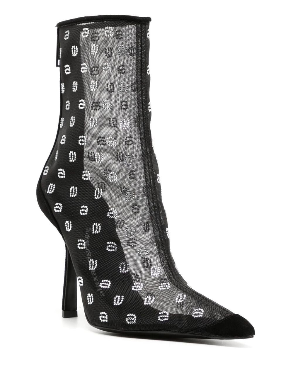 crystal-logo mesh boots - 2