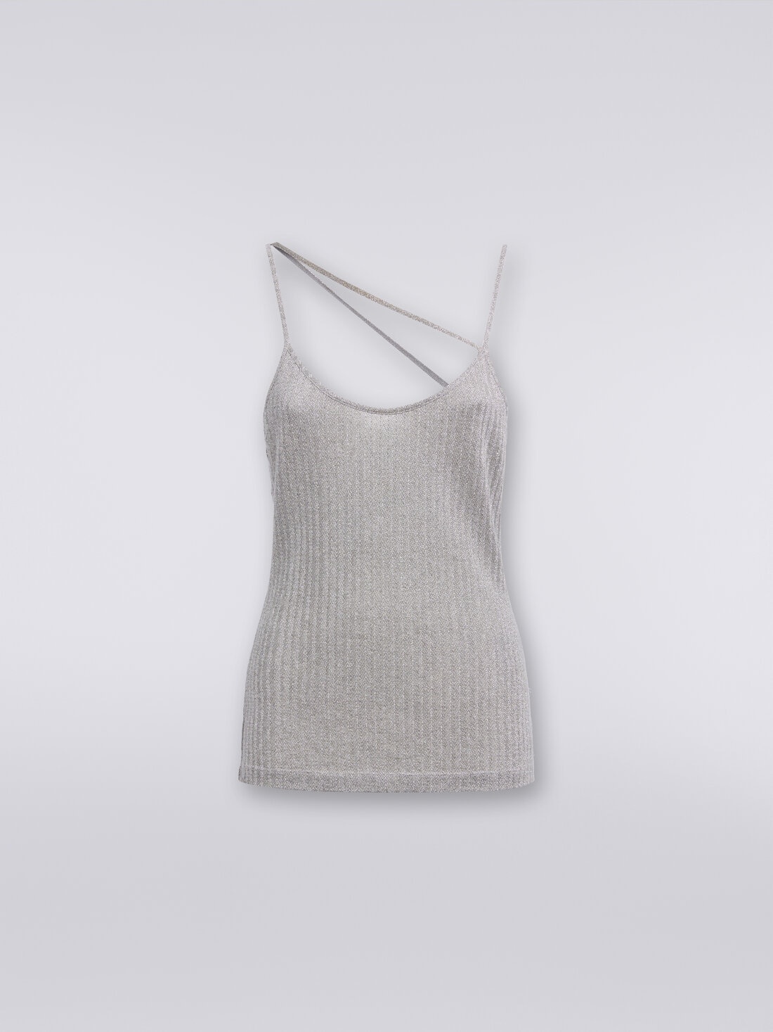 Cotton and viscose lamé tank top - 1