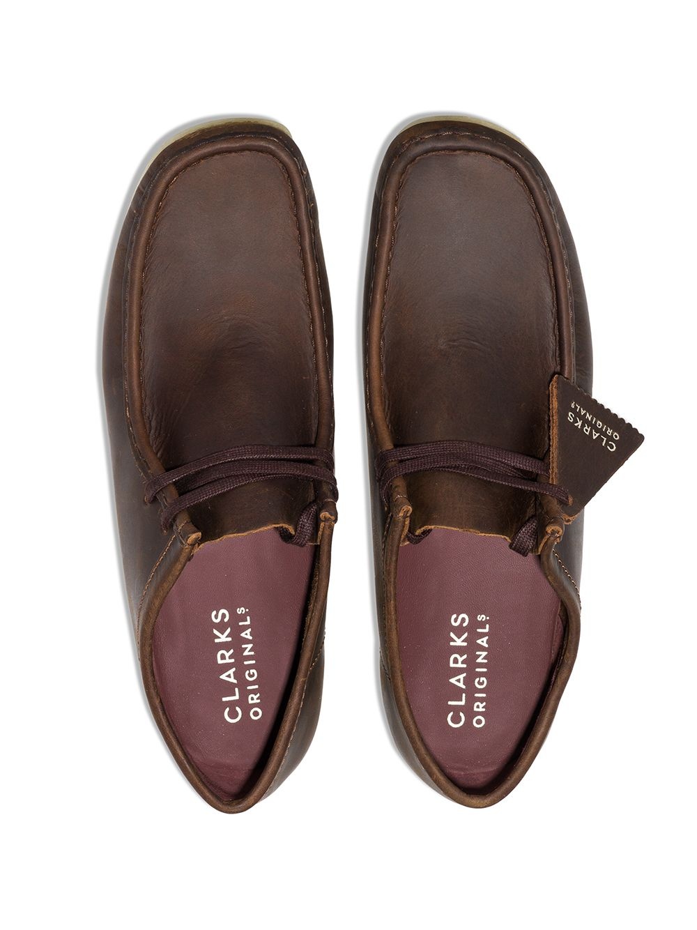 Wallabee leather lace-up boots - 4