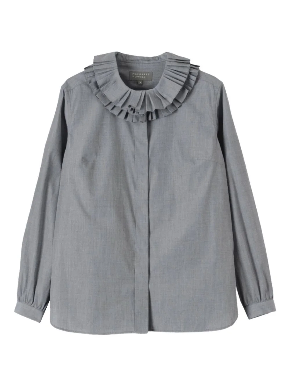 pleated-frills cotton shirt - 1
