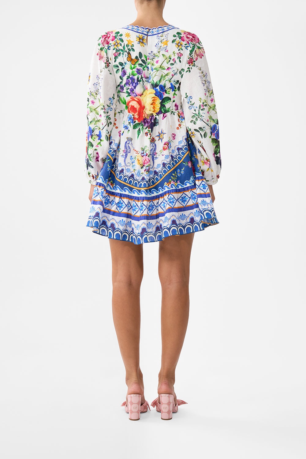 SHORT TIE FRONT BLOUSON DRESS - 3