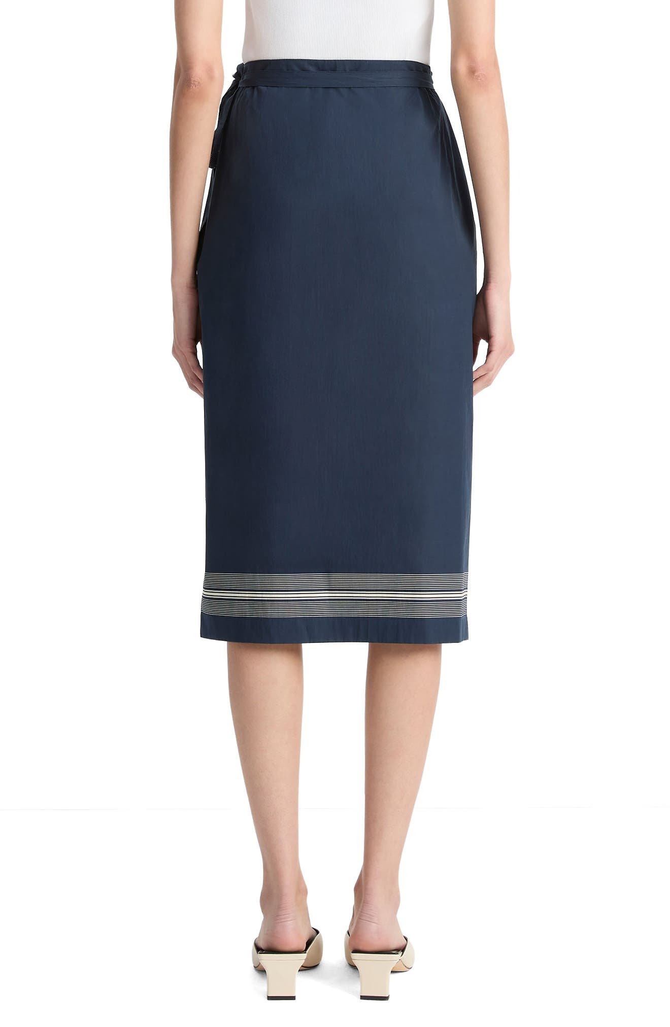 Vince Stripe Trim Wrap Skirt in Coastal/pale Canyon at Nordstrom - 2