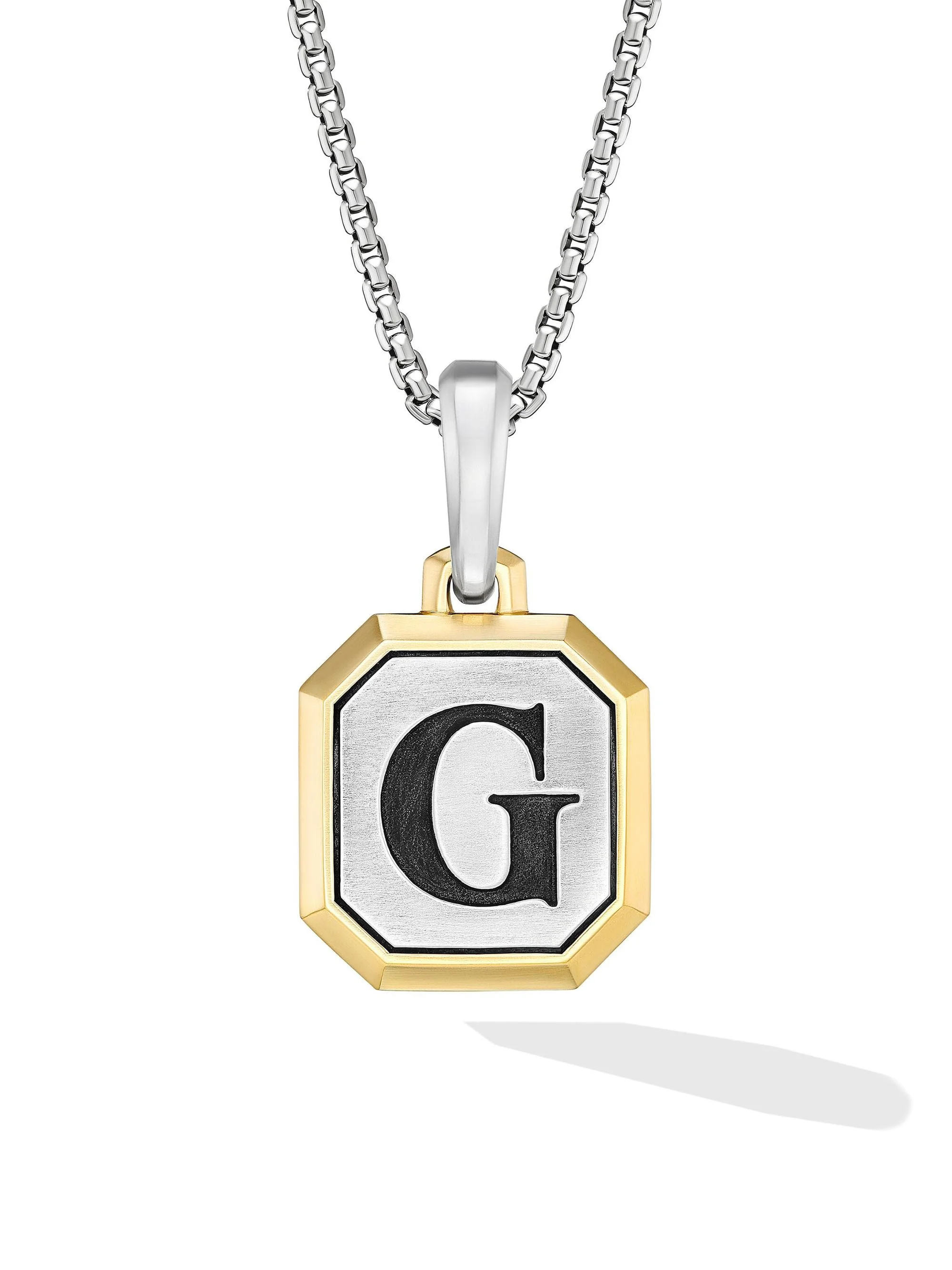 Men's Initial Amulet in Sterling Silver - G Silver - 1