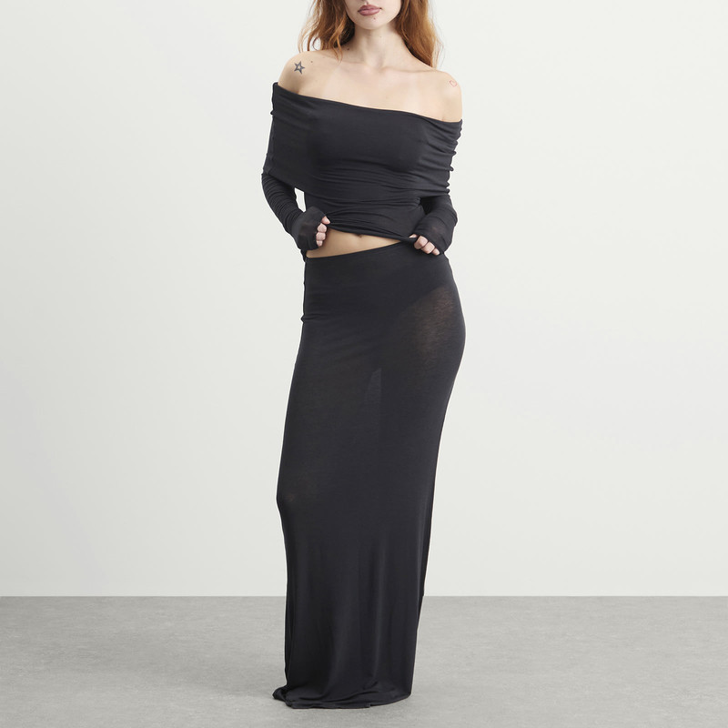SKIMS SKIMS Sheer Modal Long Skirt outlook
