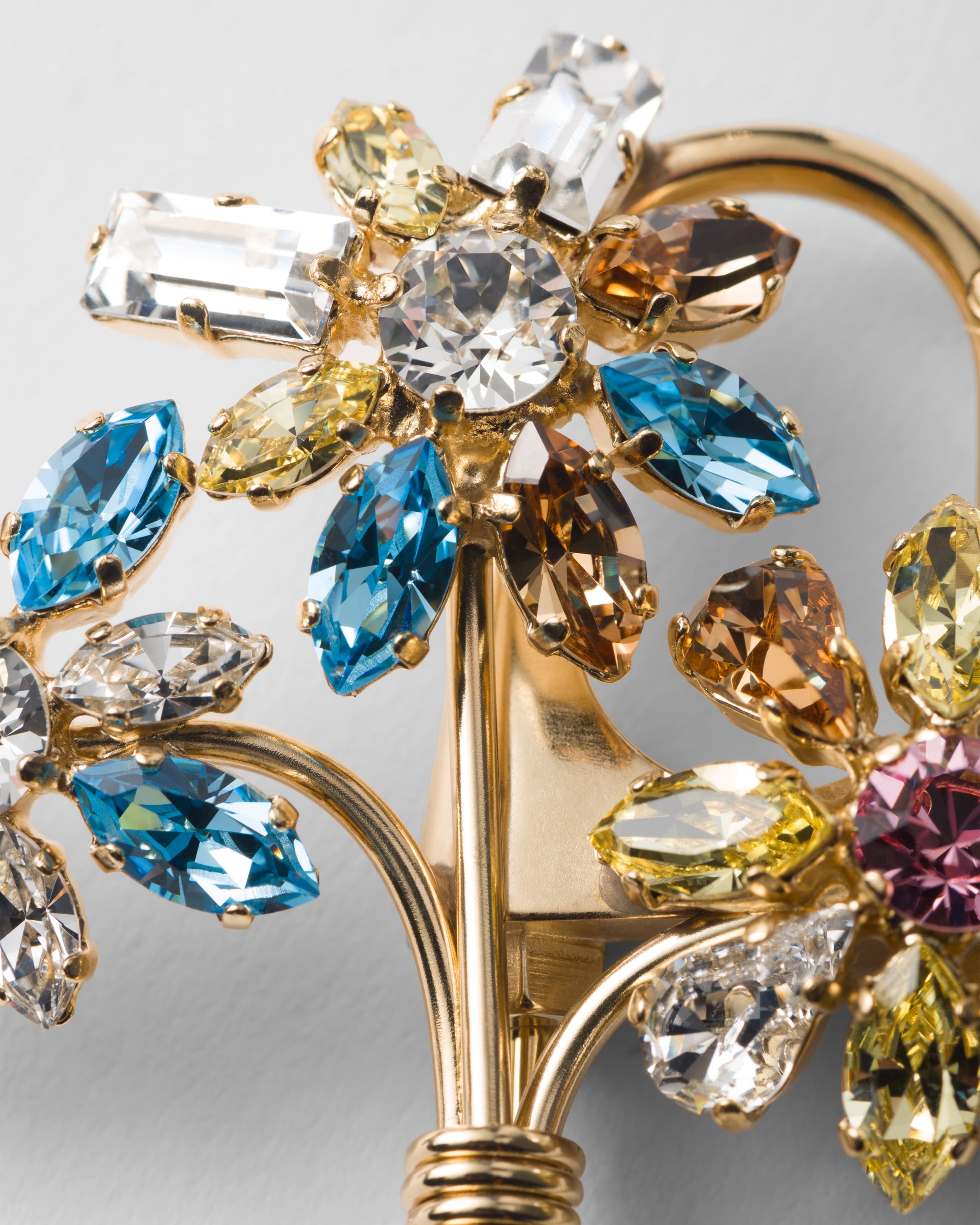 Metal brooch with crystals - 2