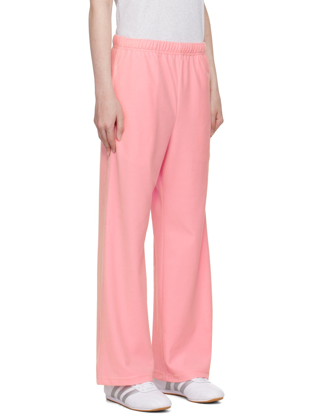 Pink Crystal Stone Ape Head Velour Lounge Pants - 2