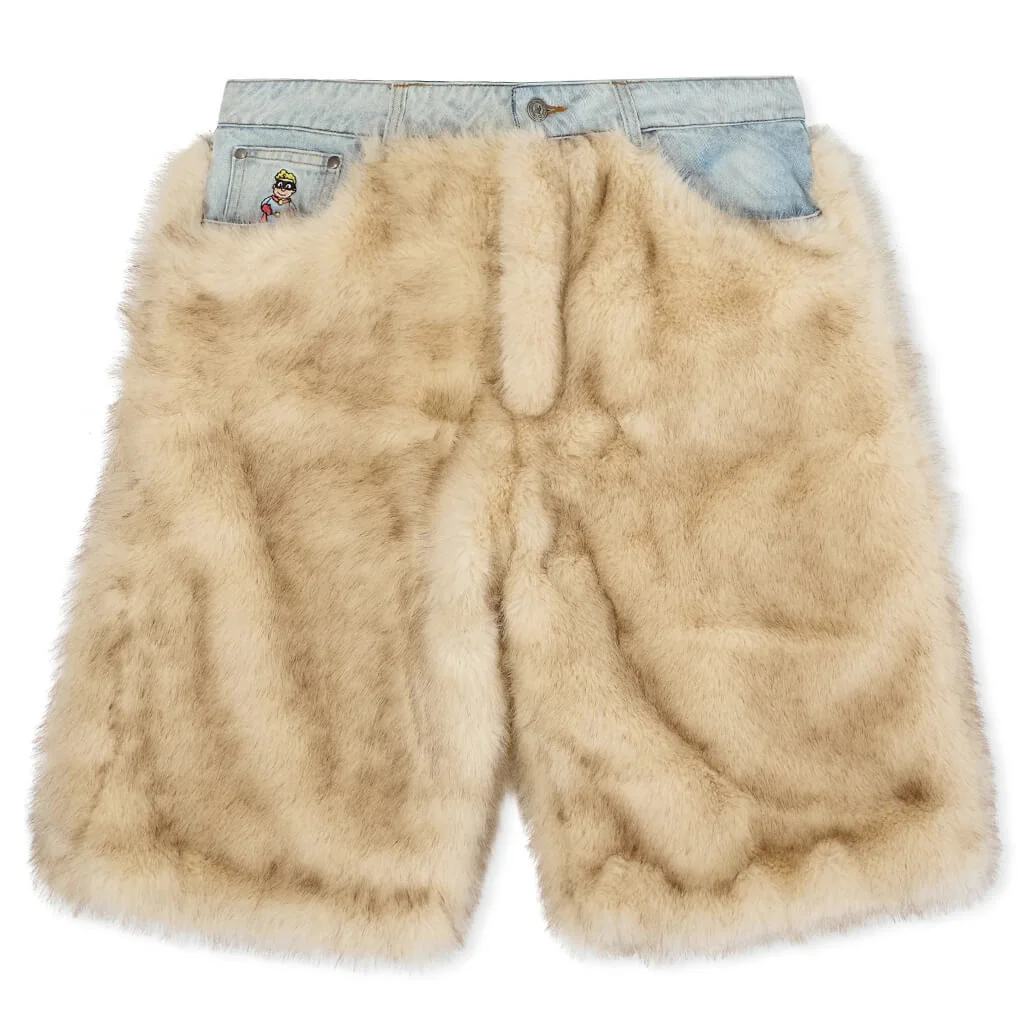 FUR SHORTS - CREAM - 1