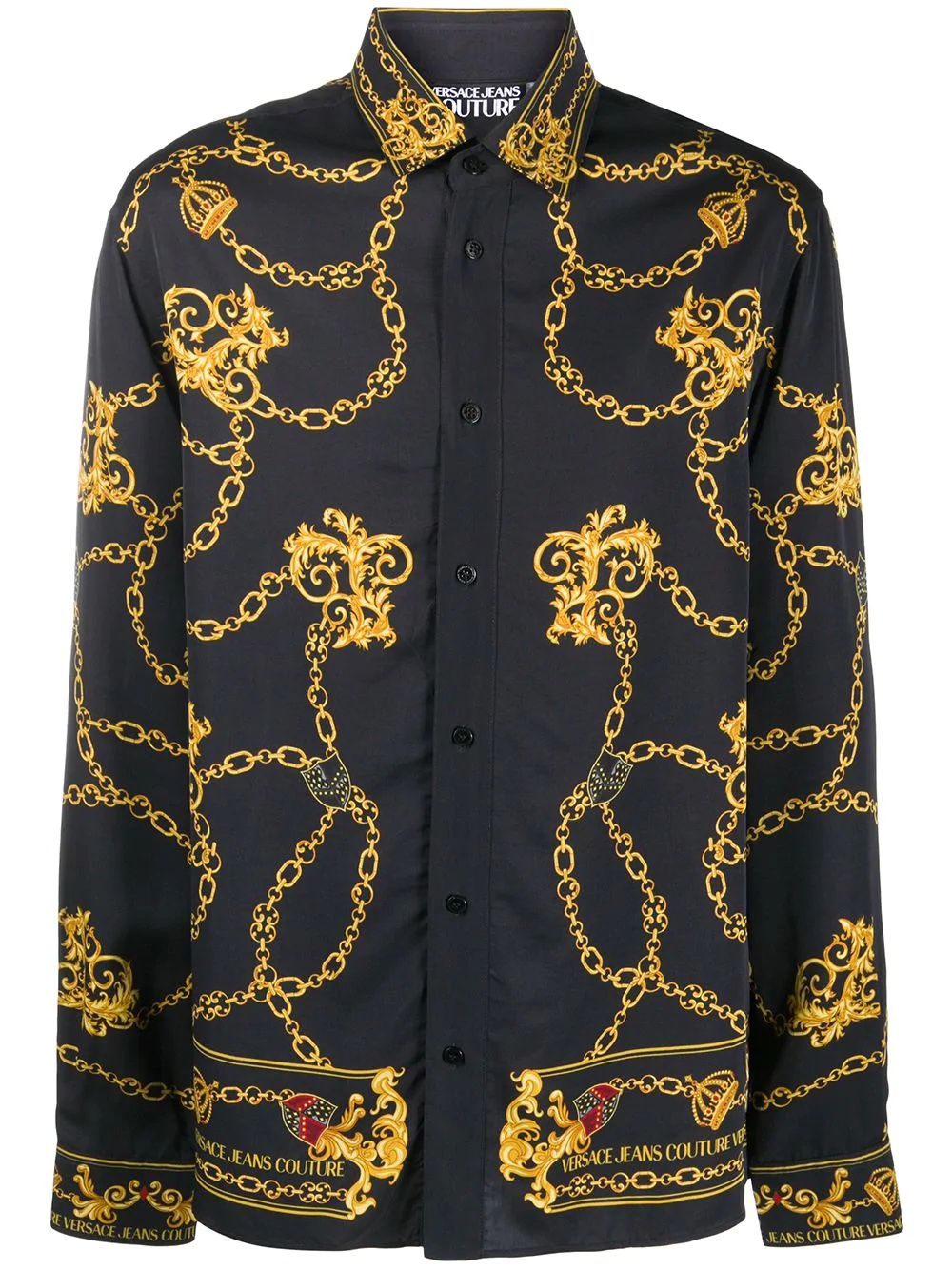 Barocco-print long sleeved shirt - 1