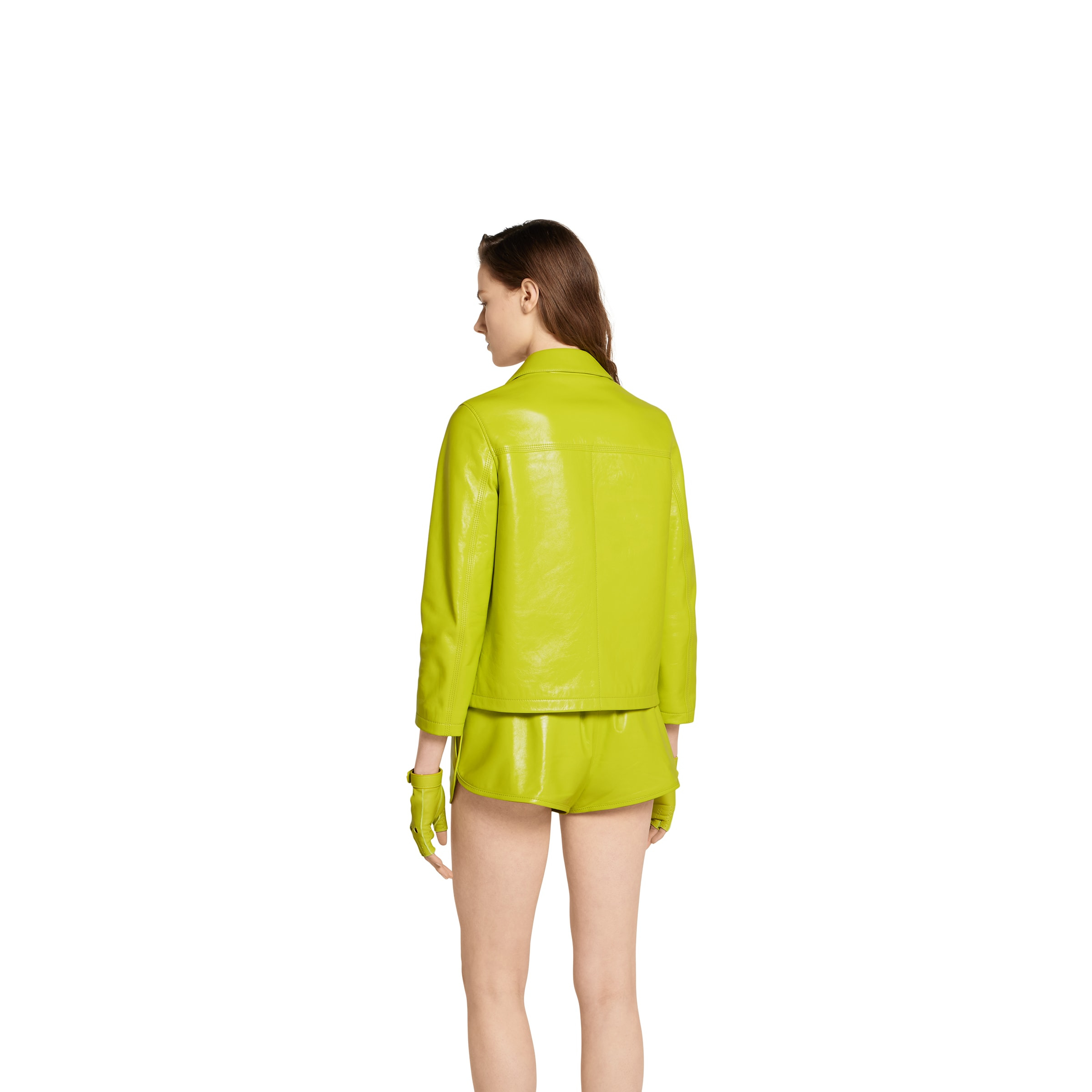 Shiny leather boxy jacket - 4