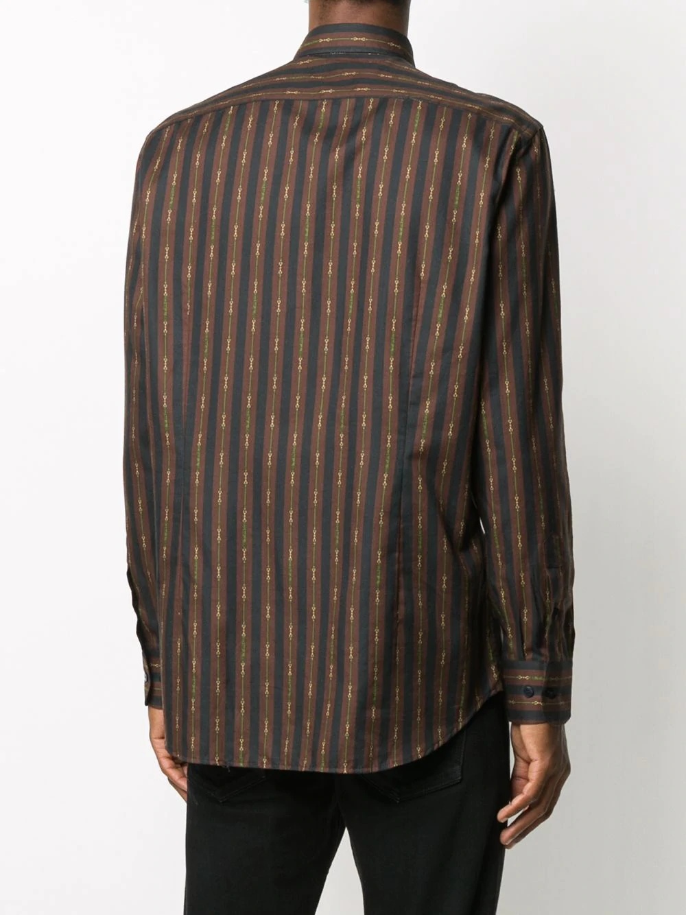 striped logo print shirt - 4