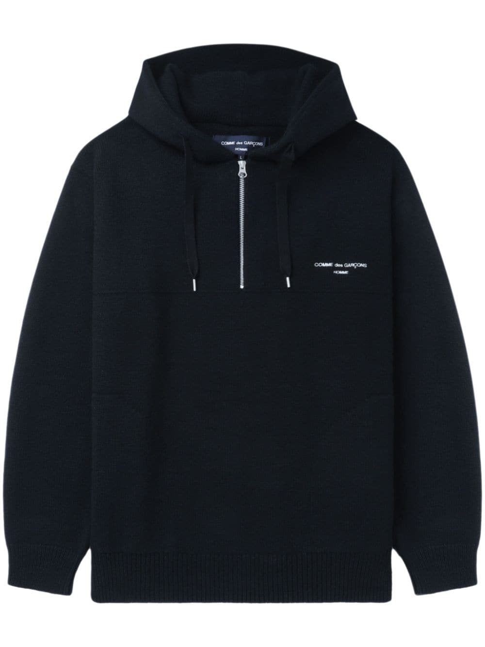 スウェット・トレーナー COMME DES GARCONS HOMME Logo print hoodie Black Comme des Garçons Homme logo-embroidered hoodie | REVERSIBLE