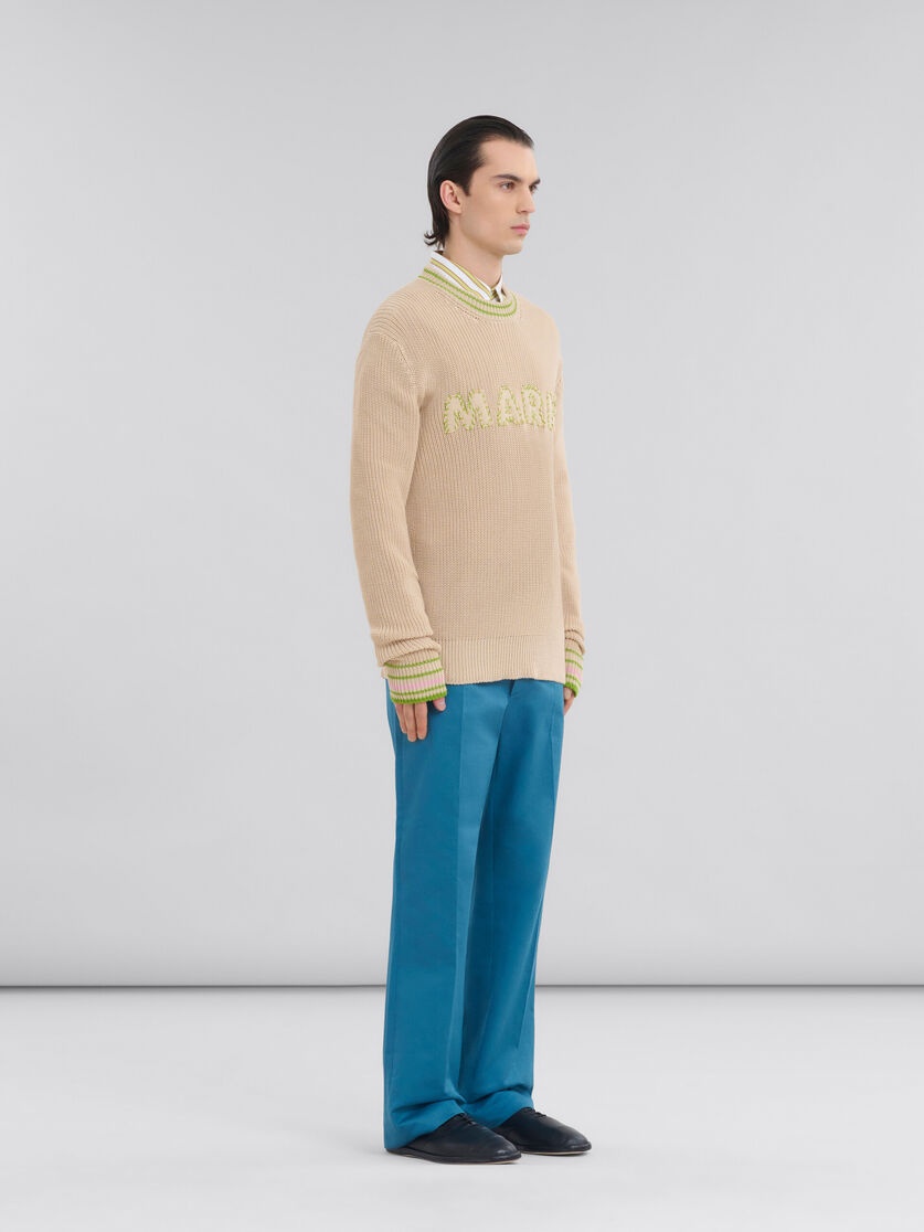 BEIGE COTTON JUMPER WITH MARNI PATCHES - 5