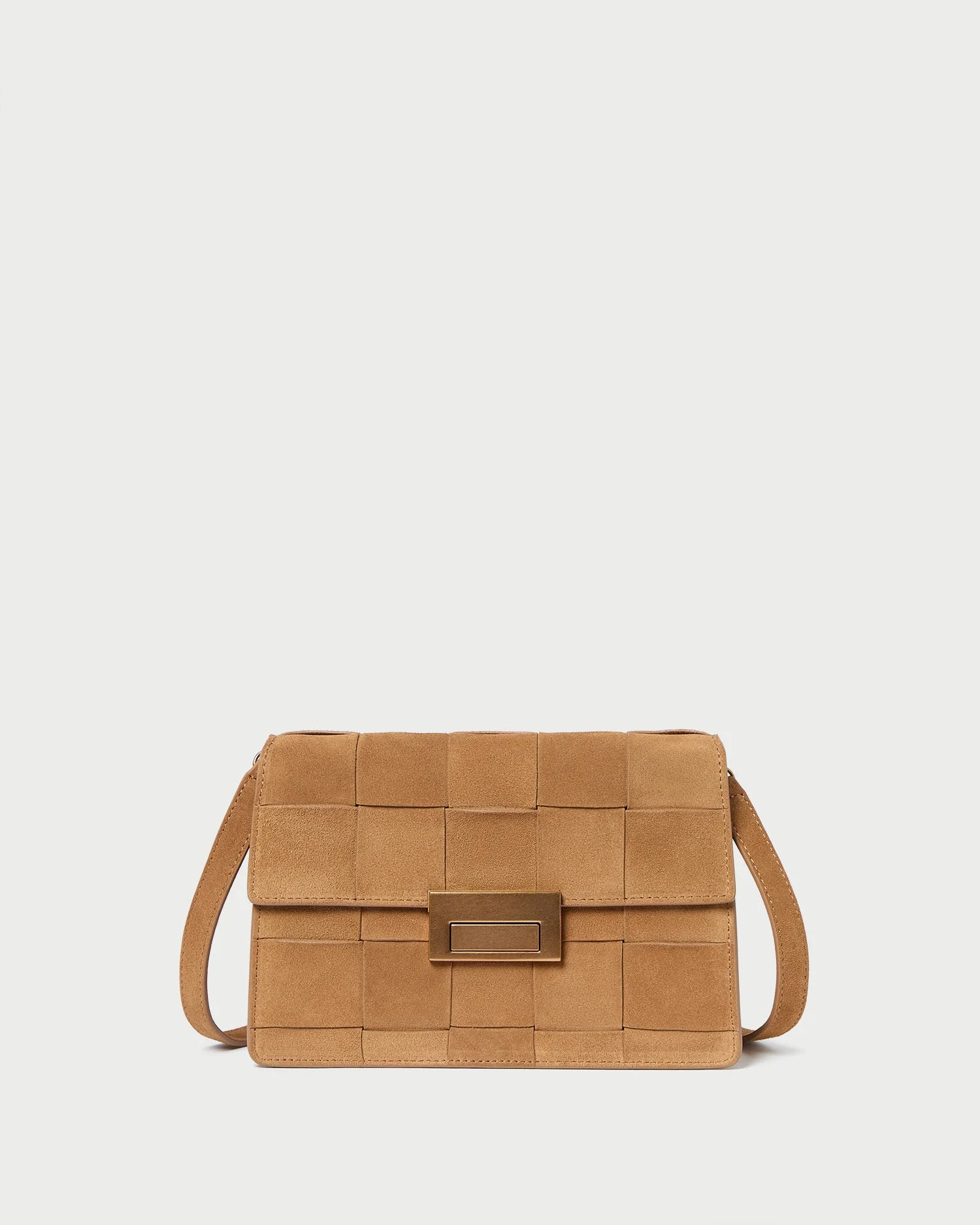 Delphine Toffee Suede Shoulder Bag - 1