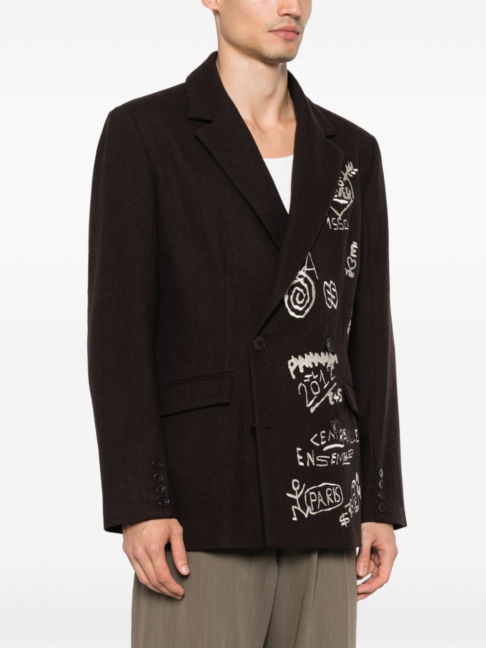 Verneuil embroidered-motif blazer - 4
