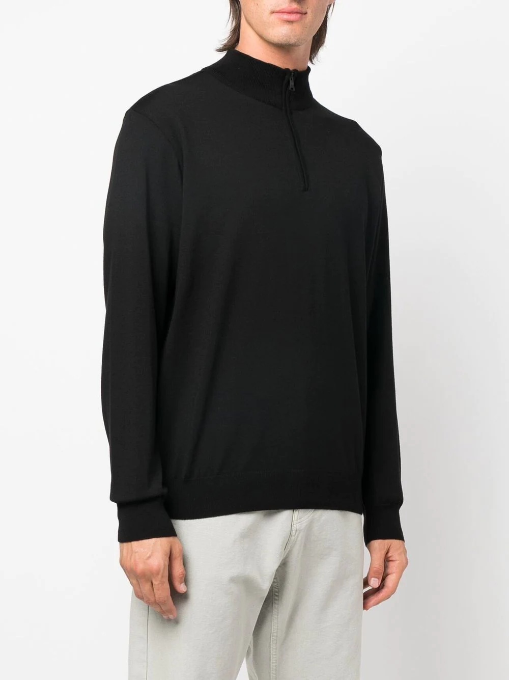 fine-knit half-zip jumper - 3