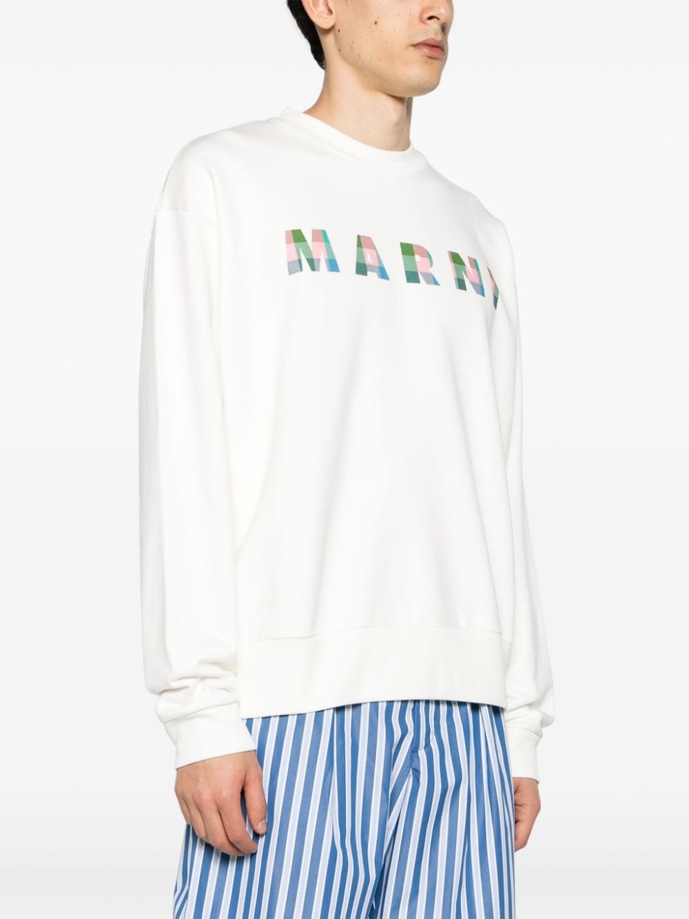 logo-print cotton sweatshirt - 3