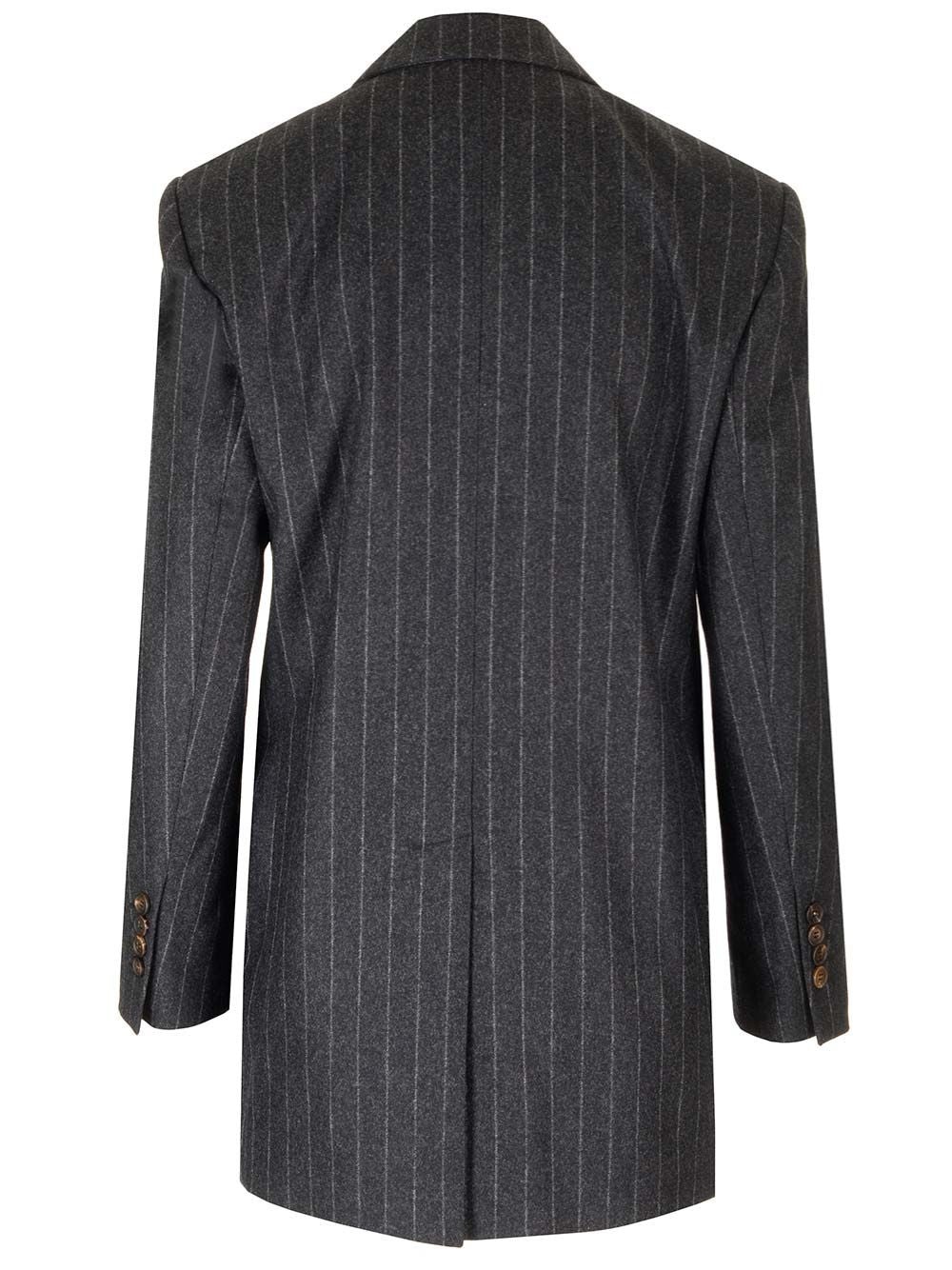 Pinstripe Blazer Jackets Grey - 2